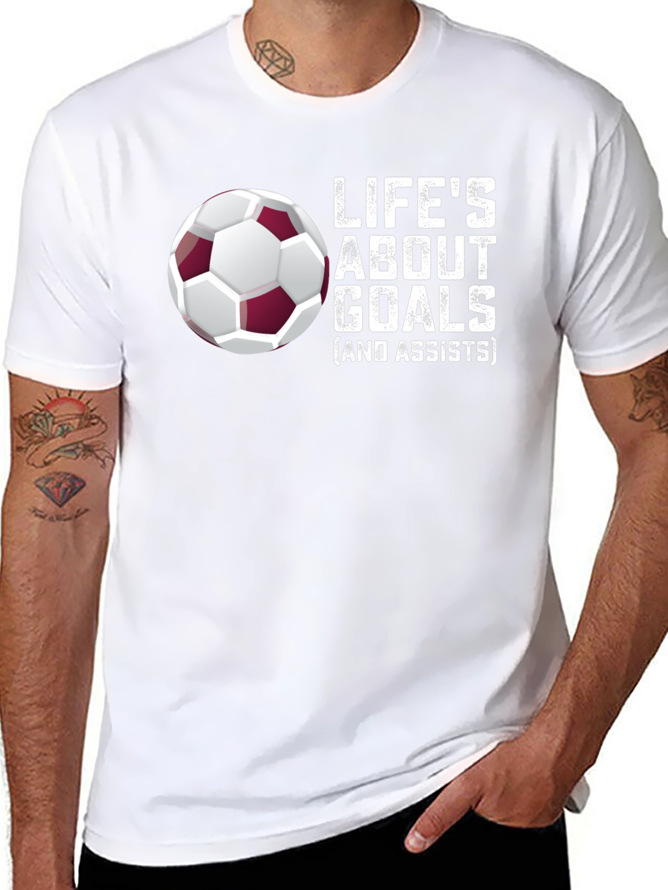 Black Life's About Goals Soccer T-Shirt view 8