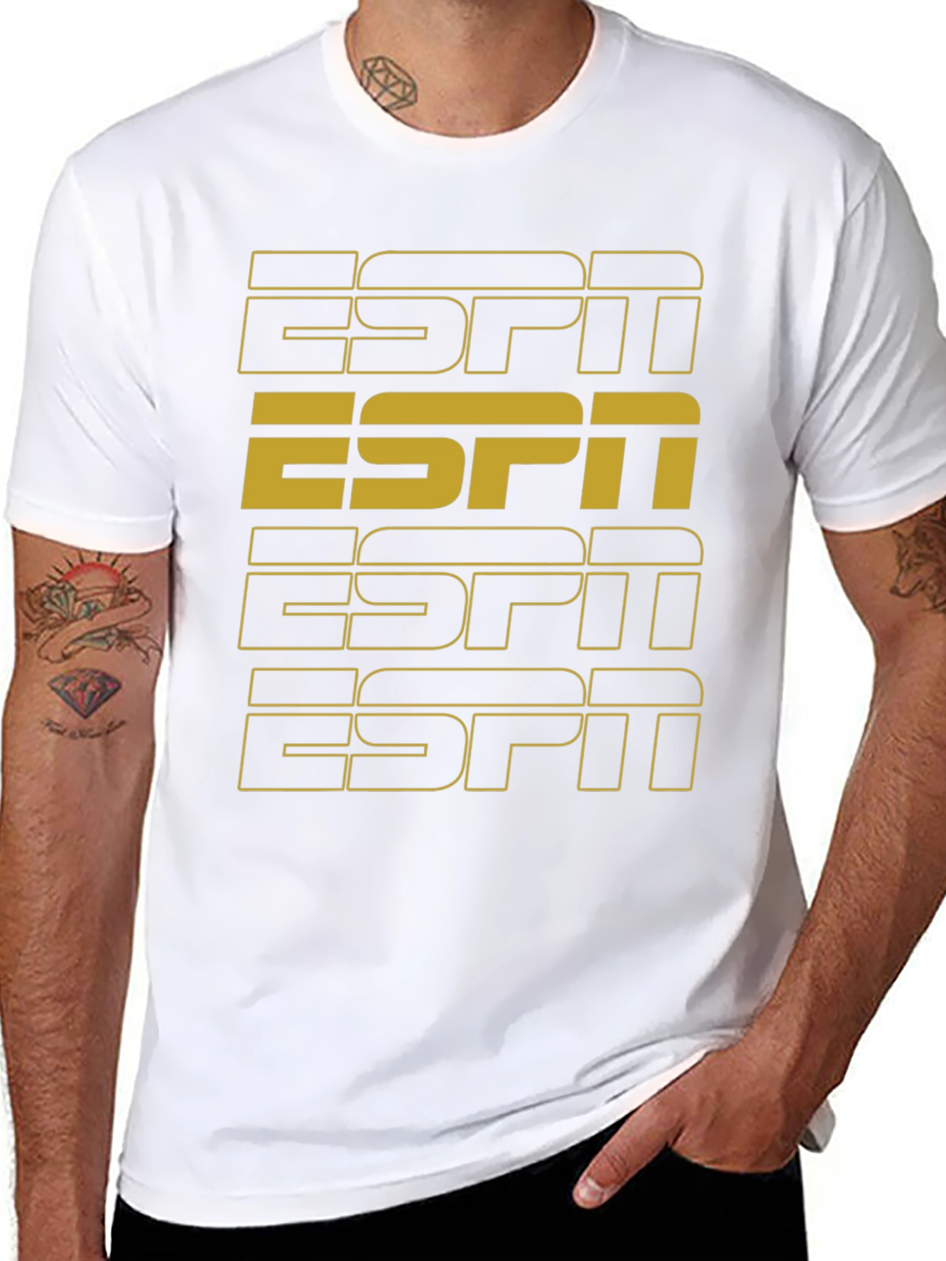 Black Retro ESPN Black T-Shirt view 8
