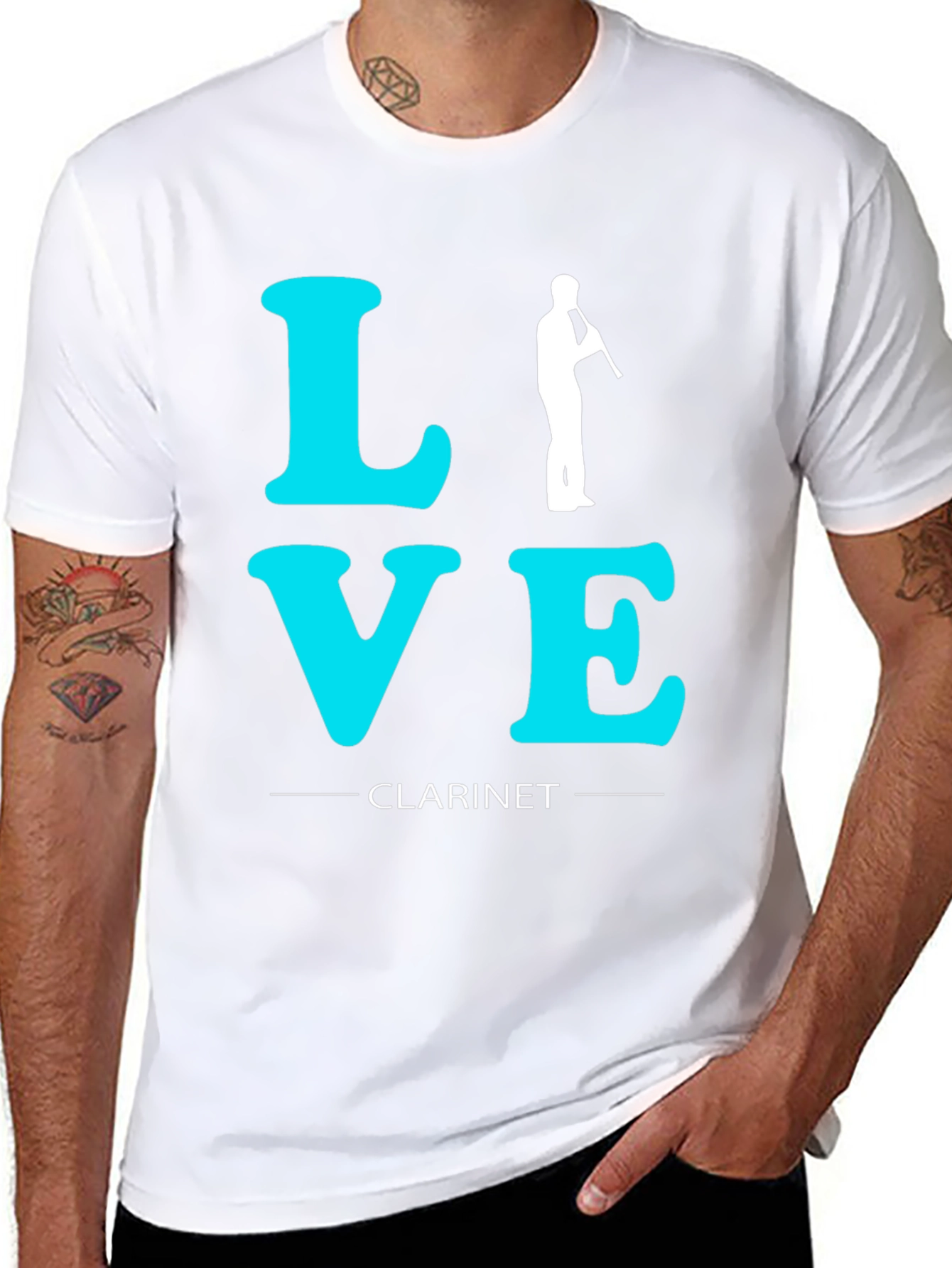 Black Love Clarinet T-Shirt - Black view 8