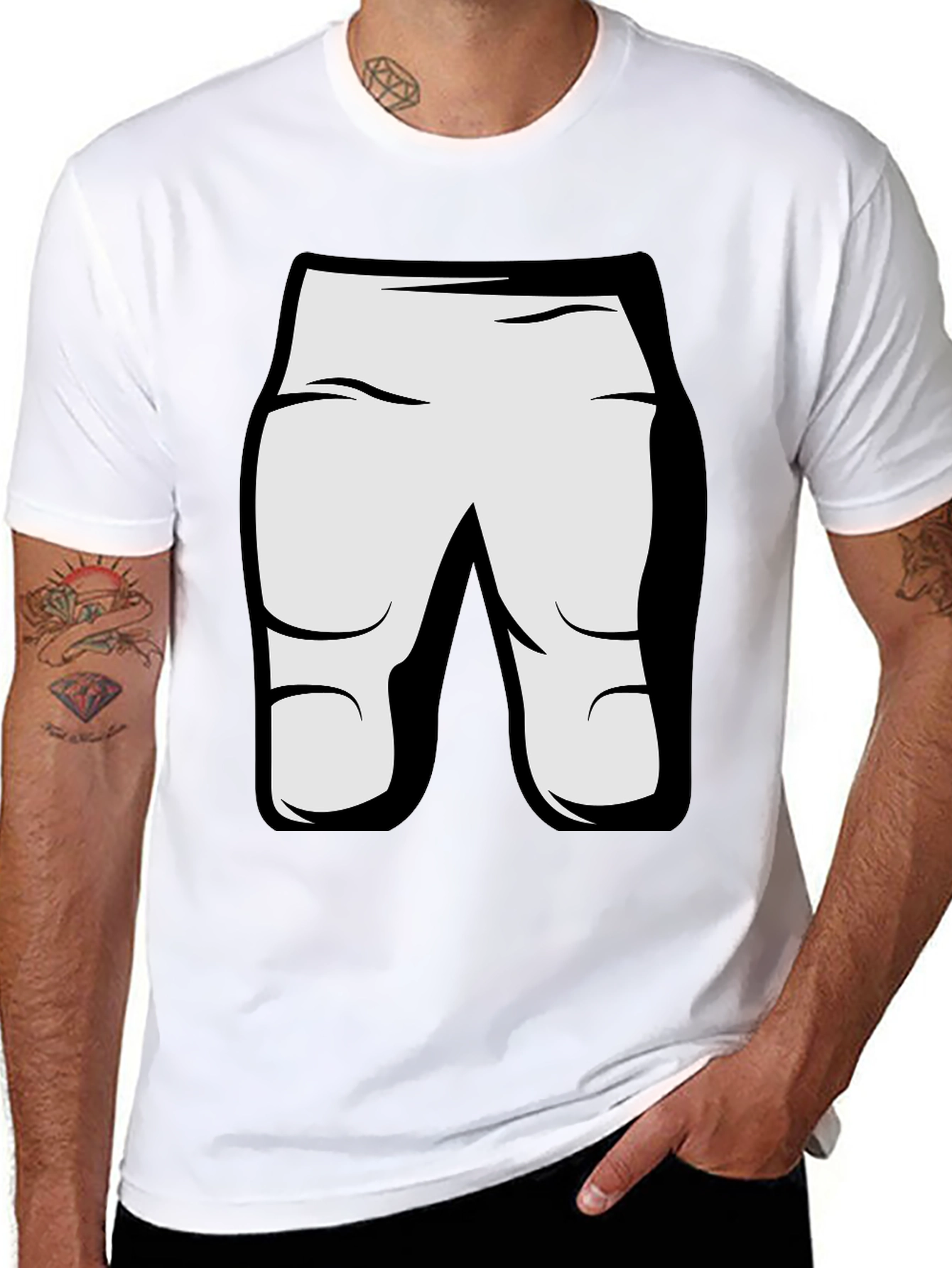 Black Funny Cartoon Character T-Shirt - Black view 8