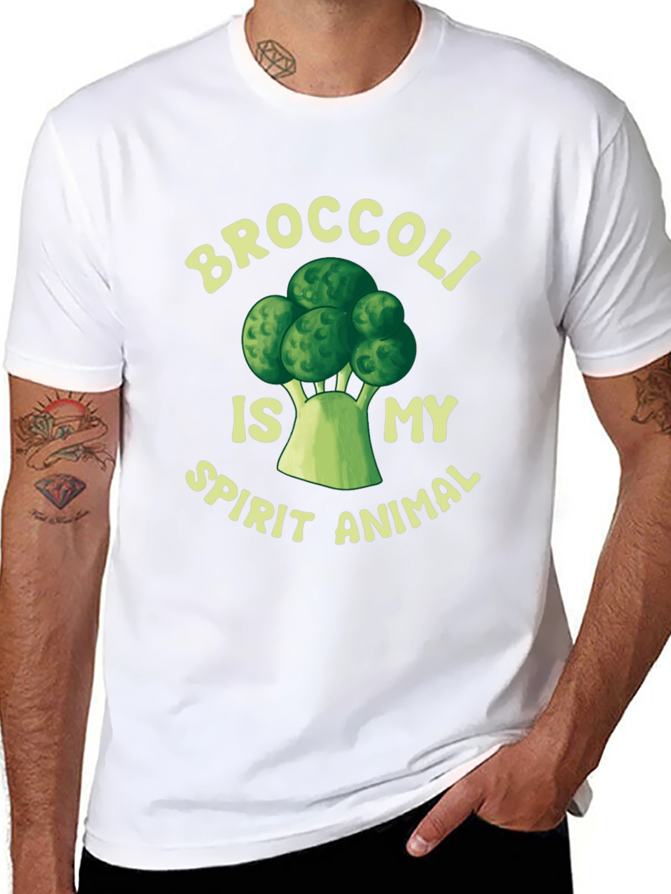 Black Broccoli is My Spirit Animal - Funny T-Shirt view 8