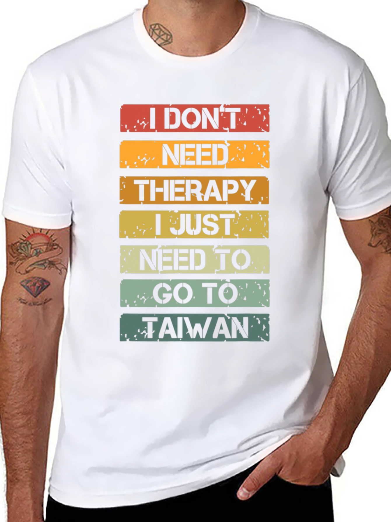 Black I Don't Need Therapy T-Shirt - Taiwan Travel Shirt view 8