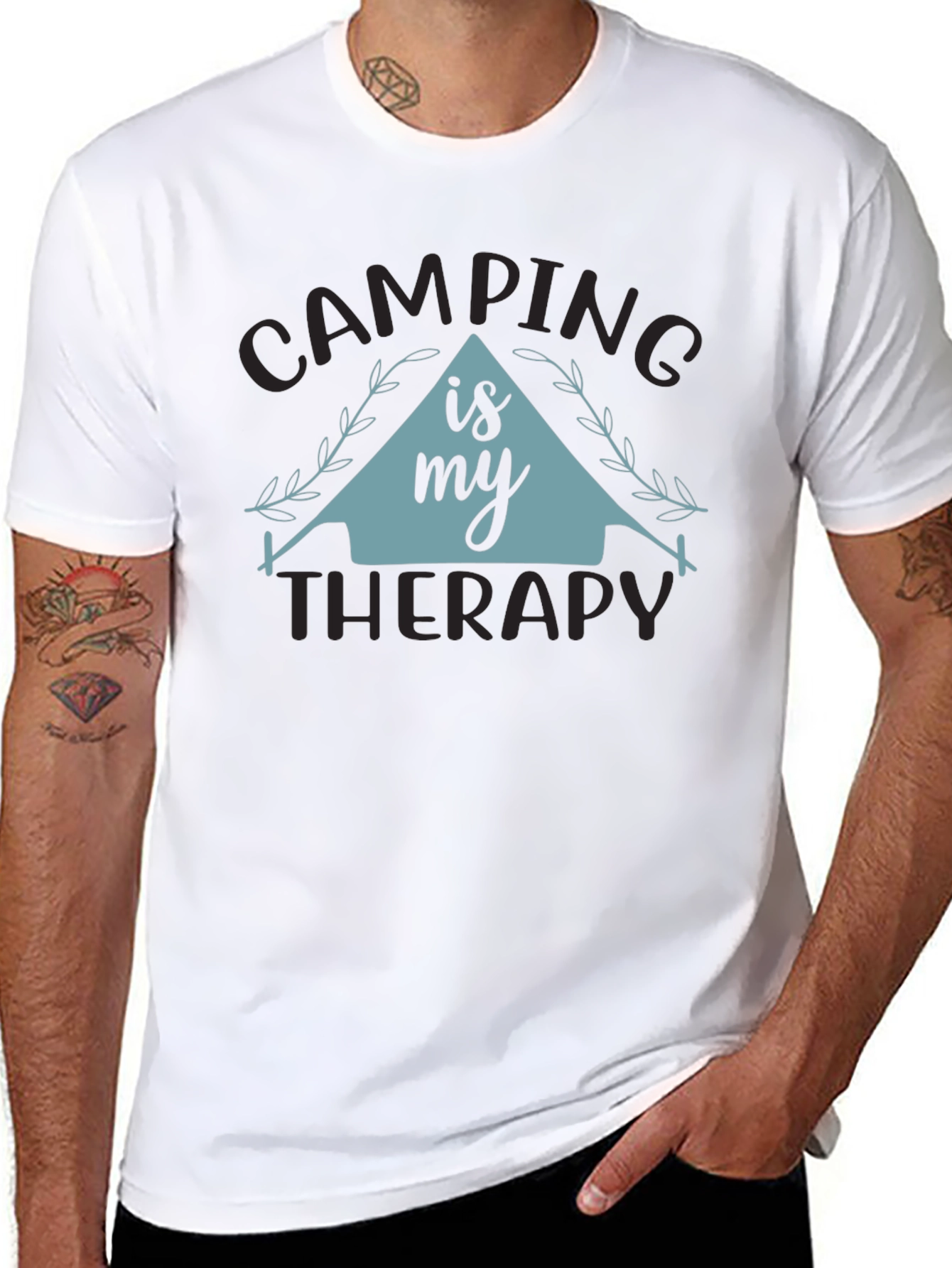 Black Camping is My Therapy Graphic Tee view 8