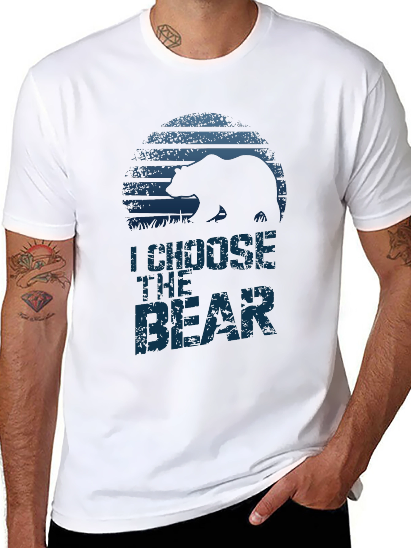 Black I Choose The Bear Graphic T-Shirt view 8