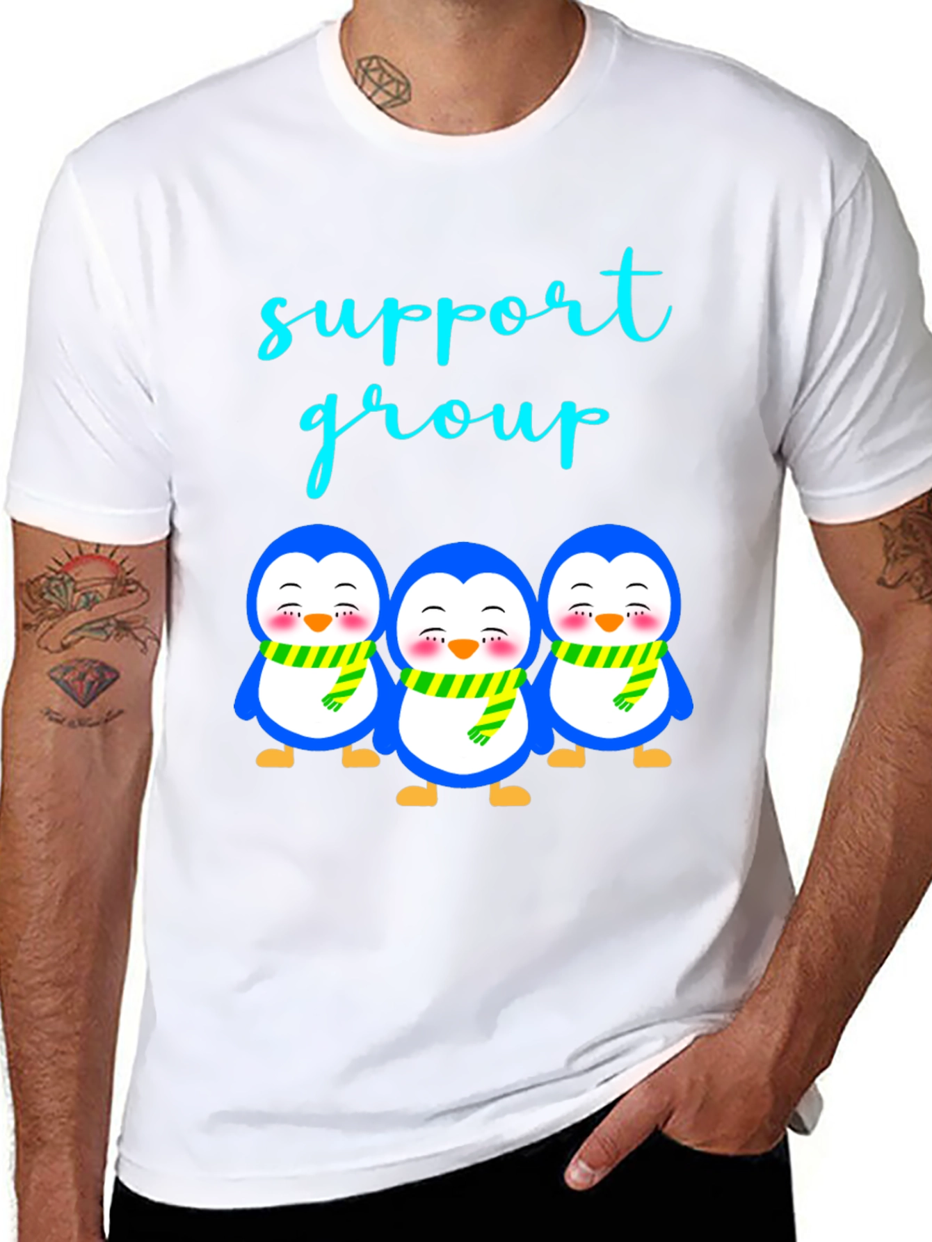 Black Penguin Support Group T-Shirt view 8