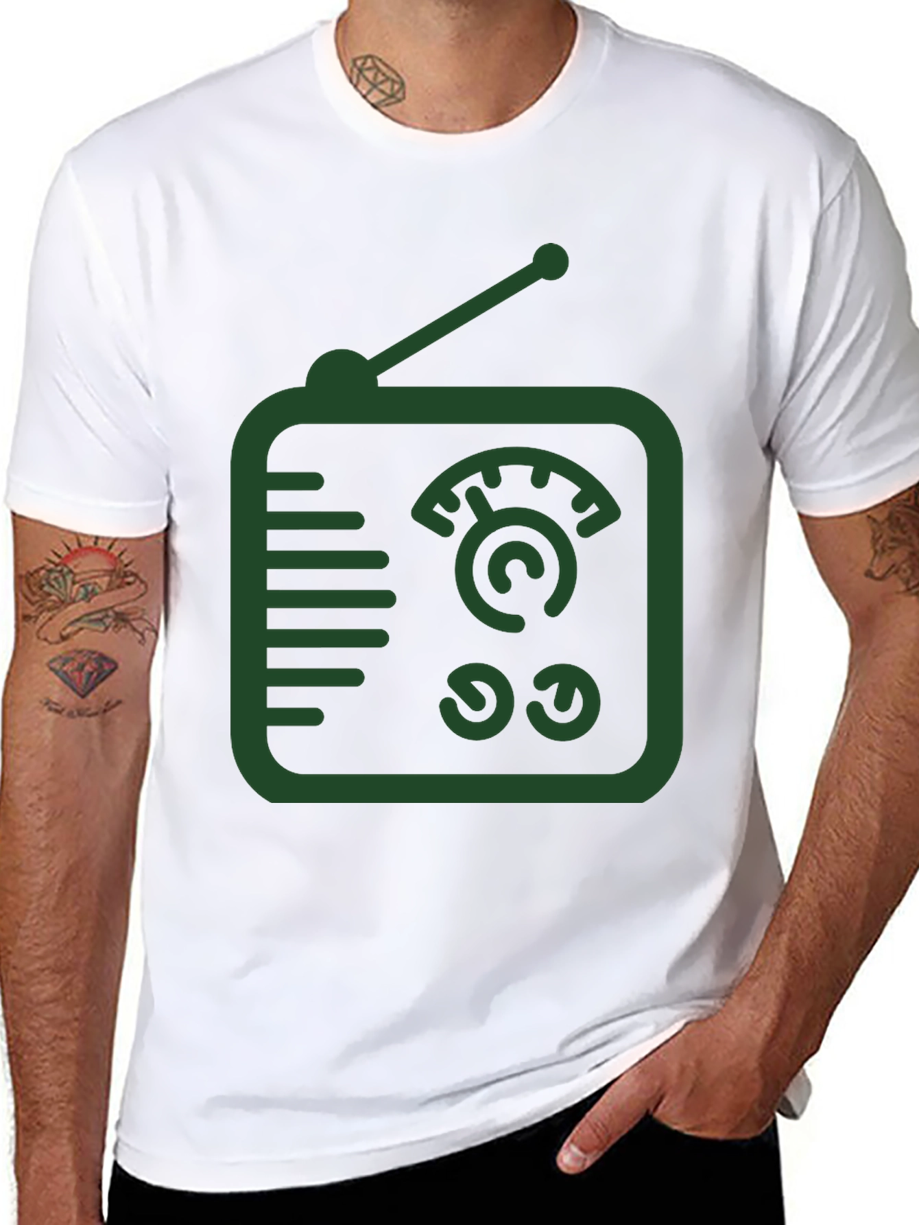 Black Retro Radio Graphic Tee - Cool Vintage Style view 8