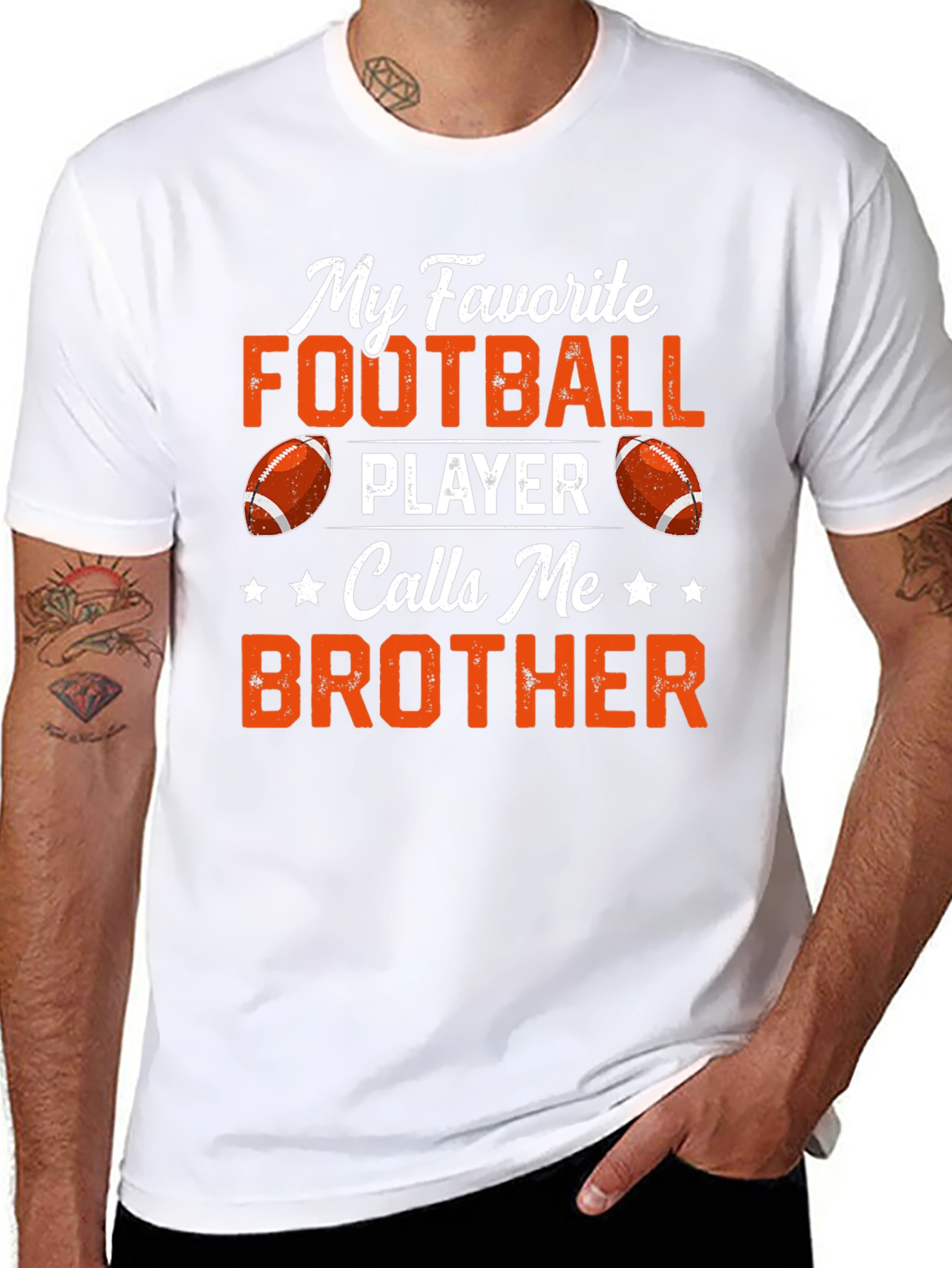 Black Football Brother T-Shirt view 8