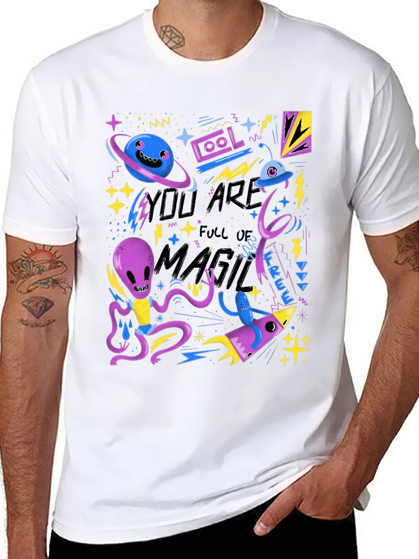 Black Cool You Are Full of Magic Graphic T-Shirt view 8