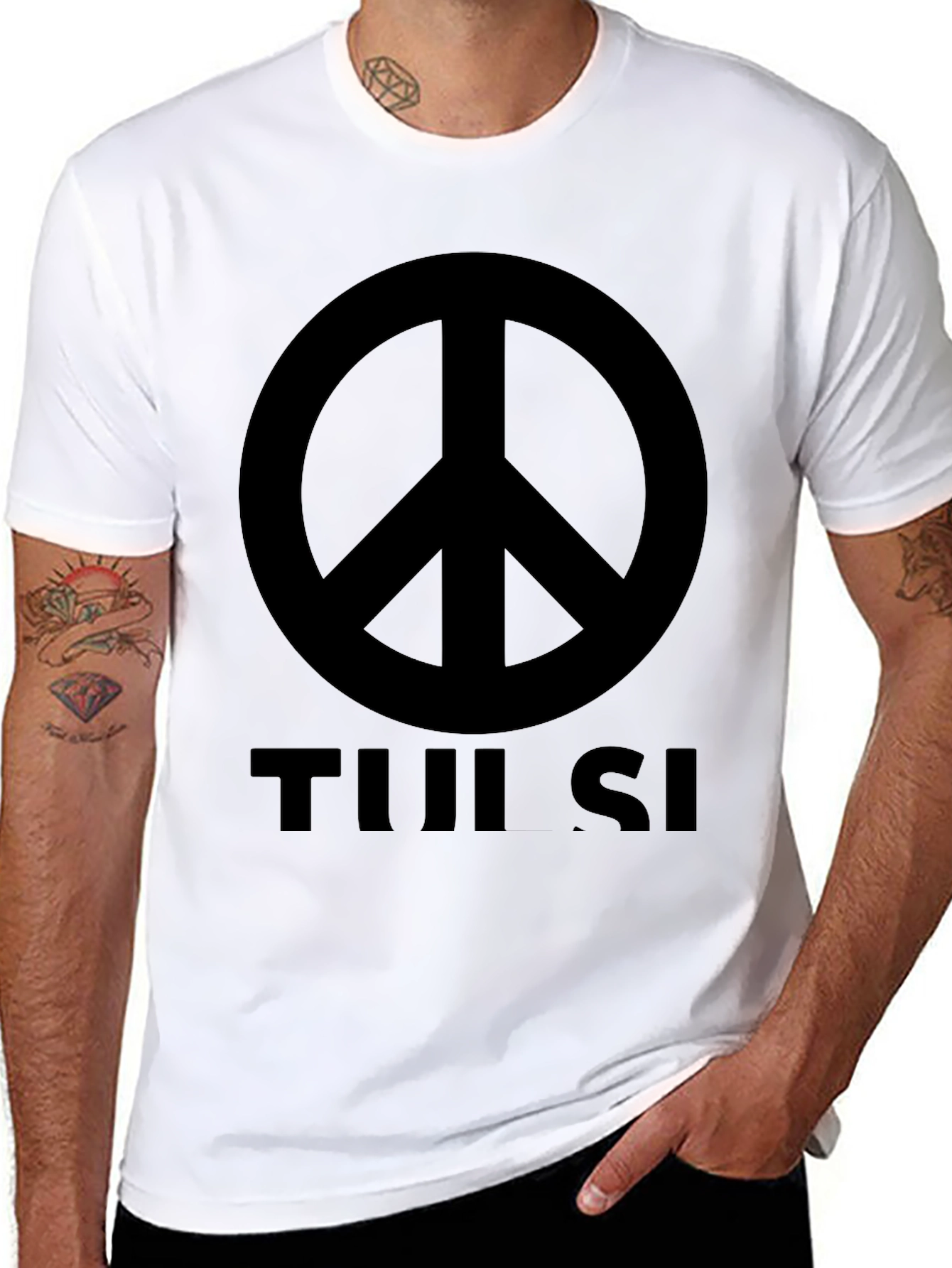 Black Peace Symbol T-Shirt view 8