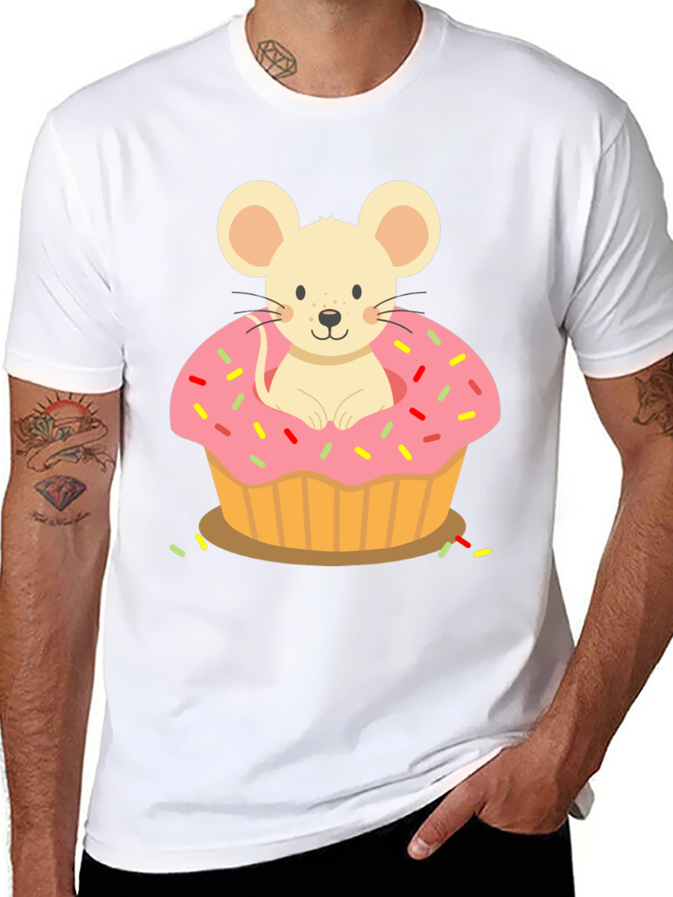 Black Mouse Cupcake T-Shirt view 8