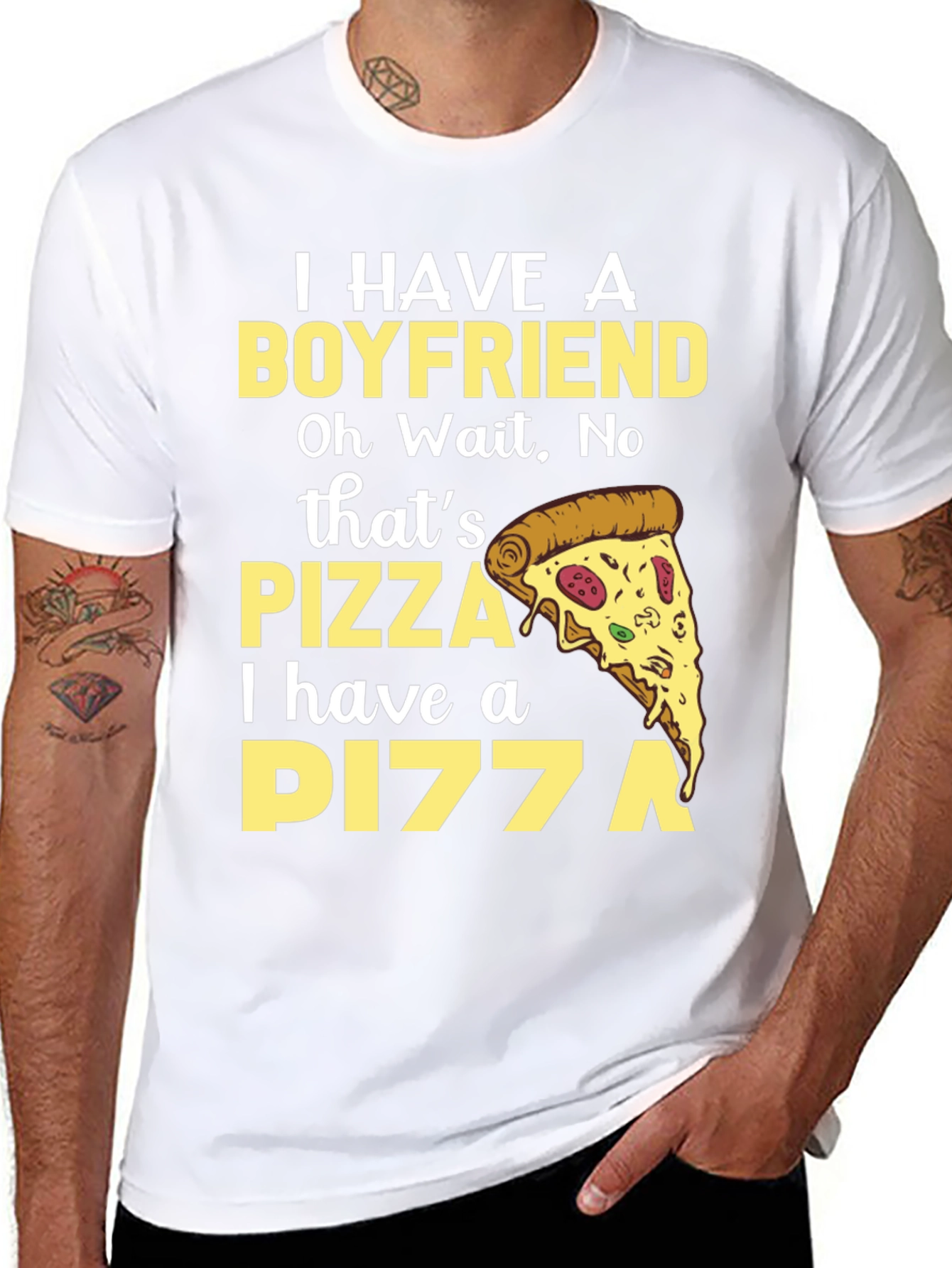 Black Pizza Lover Tee - Boyfriend Replacement T-Shirt view 8