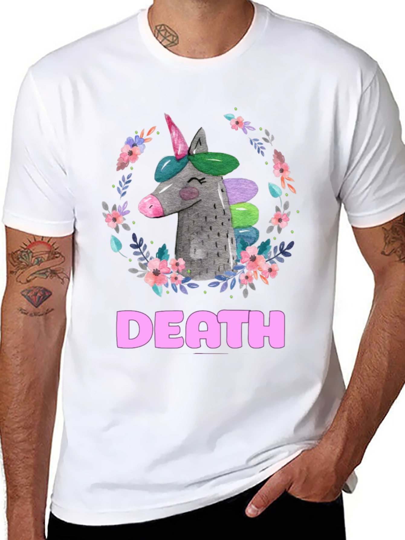 Black Unicorn Death Graphic Tee - Humor & Dark Humor view 8