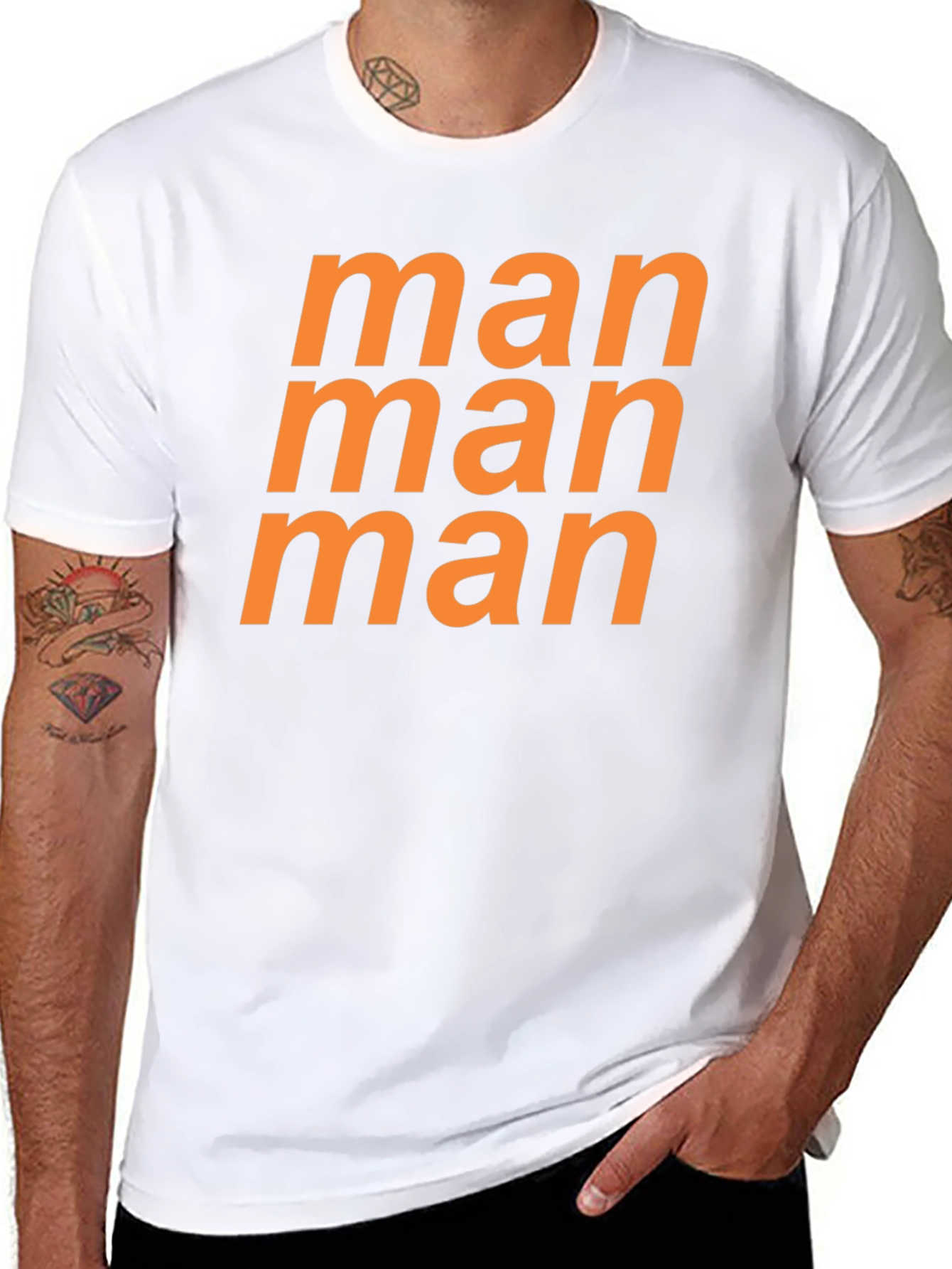 Black Man Graphic Tee - Bold Orange Print view 8