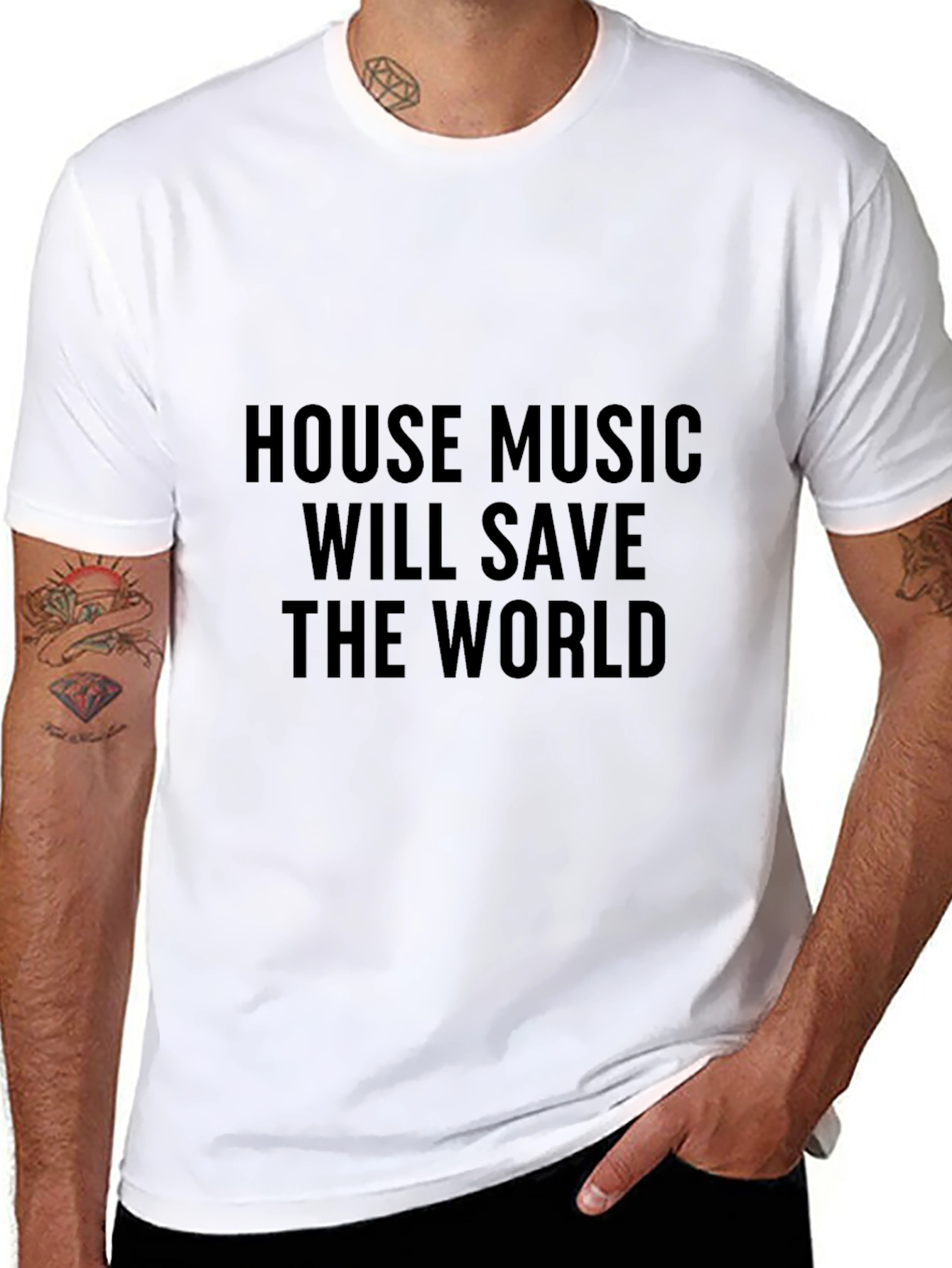 Black House Music Will Save The World T-Shirt view 8