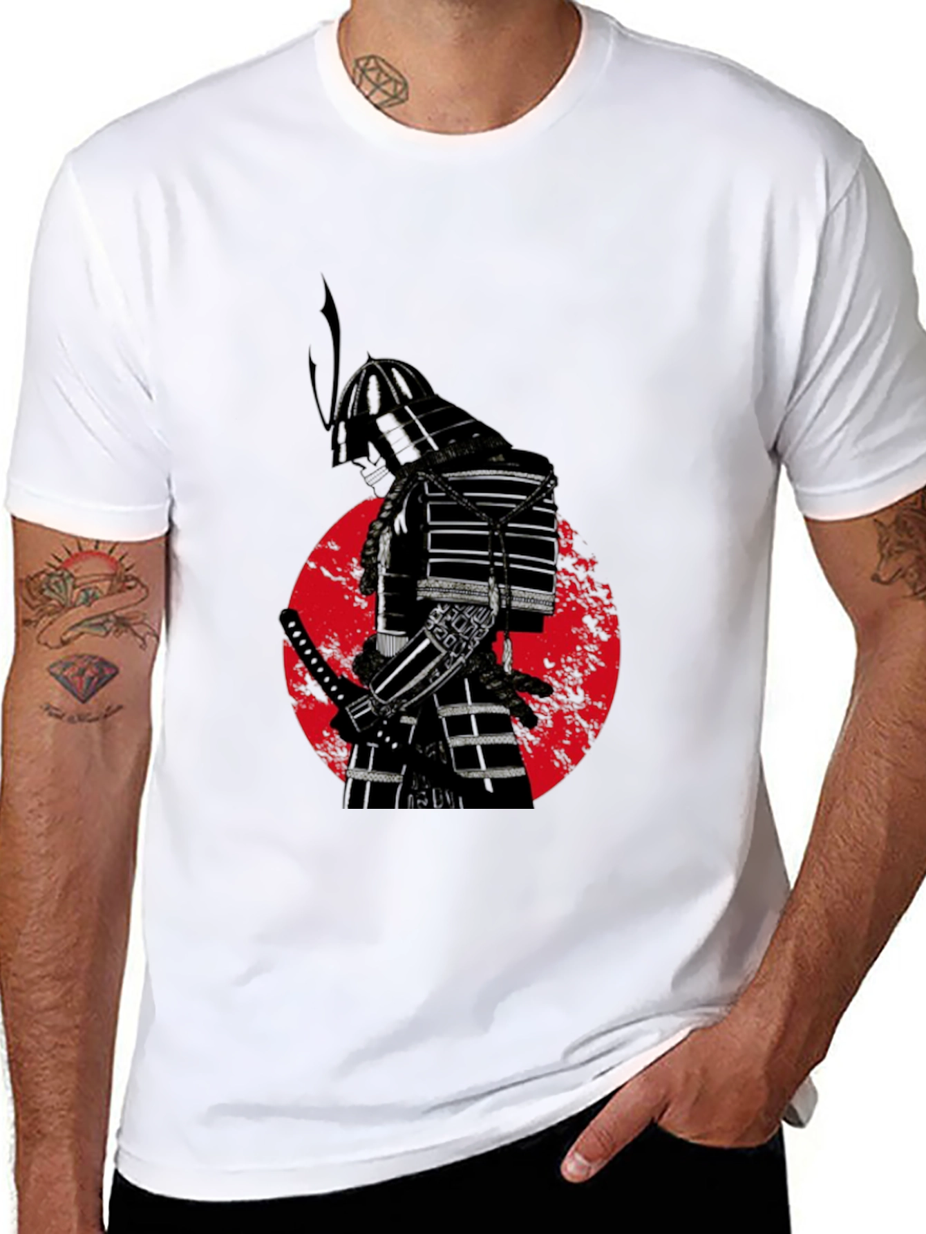 Black Samurai Warrior Graphic Tee view 8