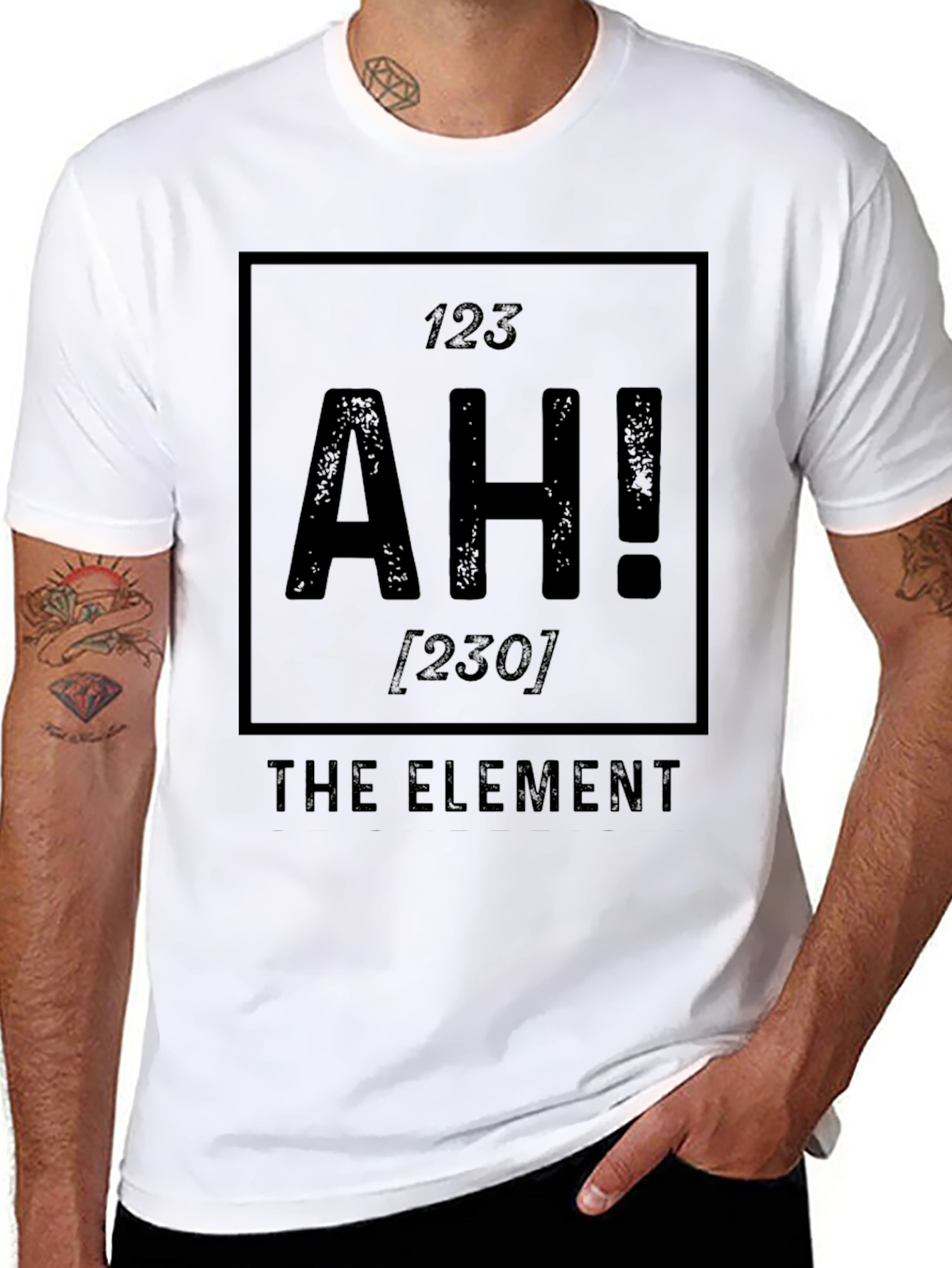 Black AH! The Element T-Shirt - Funny Science Tee view 8