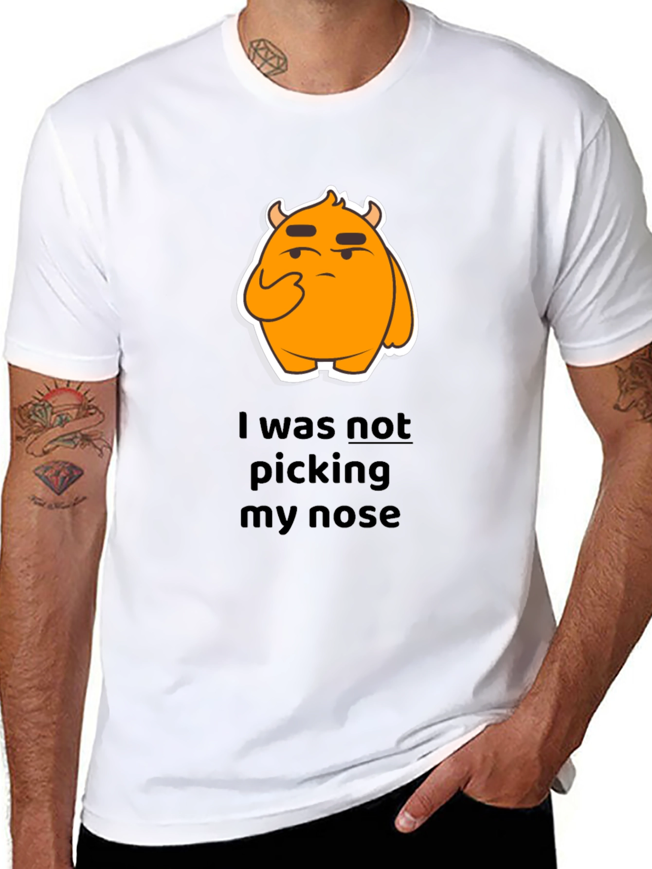 Black Funny Graphic T-Shirt - I Was Not Picking My Nose view 8