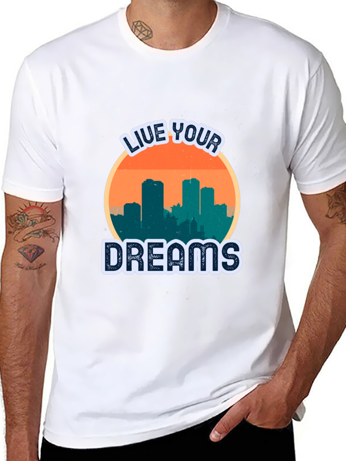 Black Live Your Dreams Graphic T-Shirt view 8