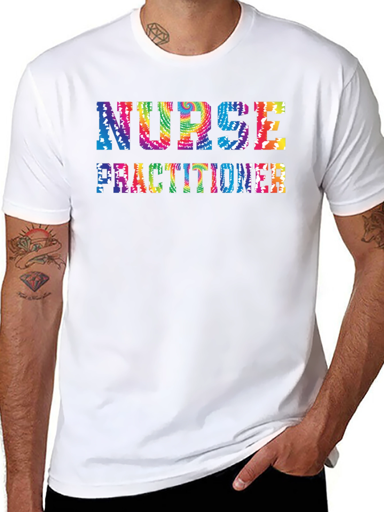 Black Nurse Practitioner Tie Dye T-Shirt Black view 8