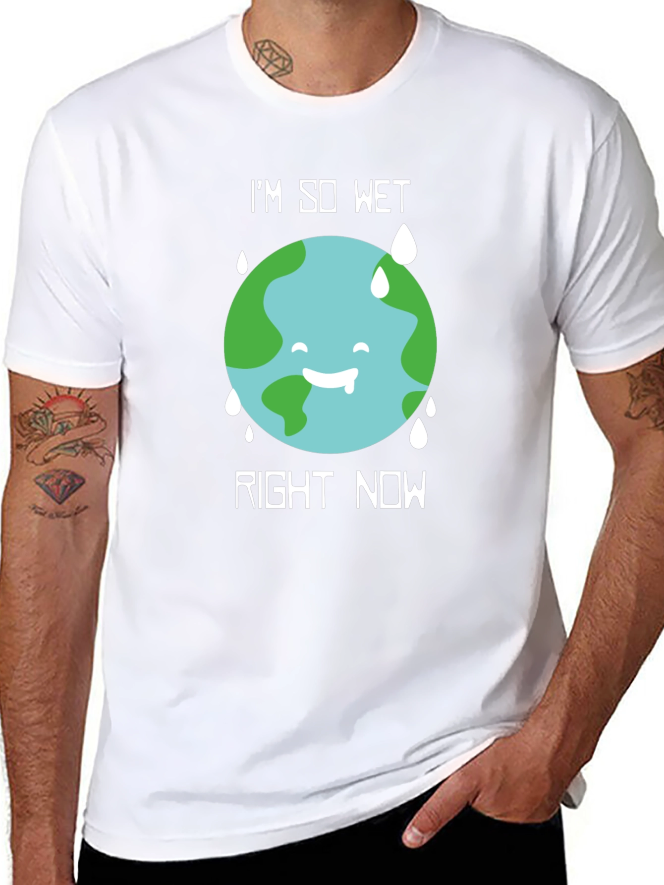 Black I'm So Wet Earth Graphic T-Shirt view 8