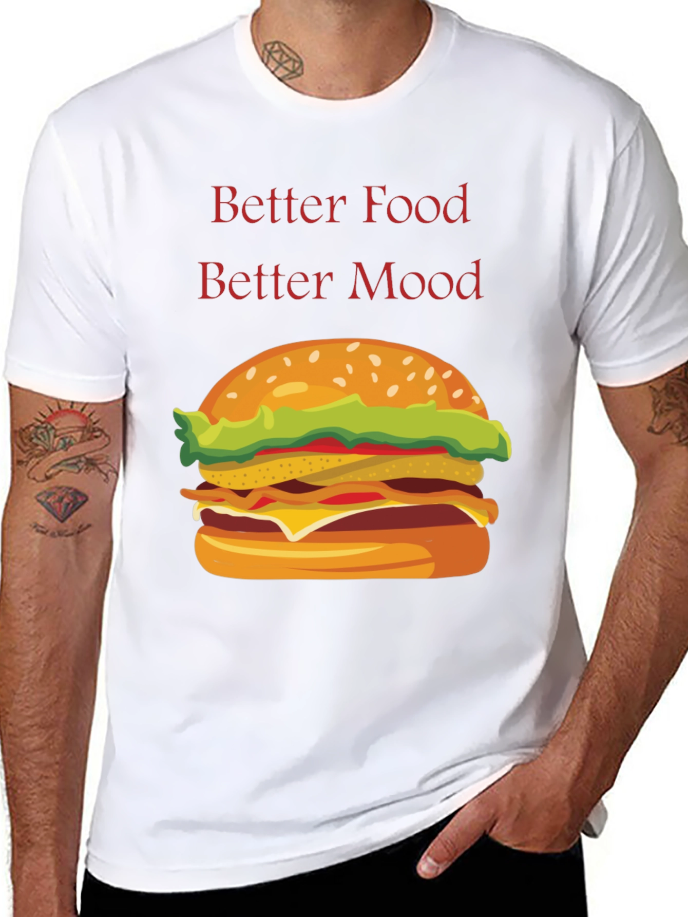 Black Better Food Better Mood T-Shirt view 8