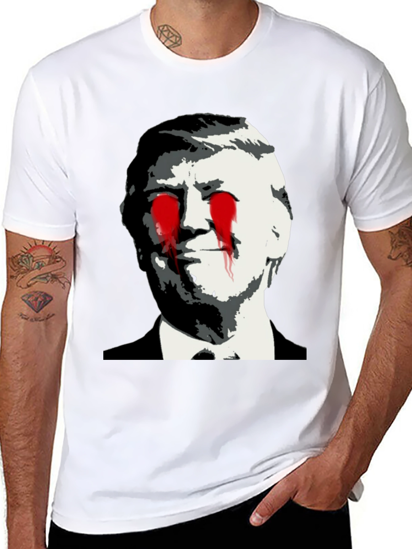 Black Political Statement T-Shirt - Graphic Design view 8