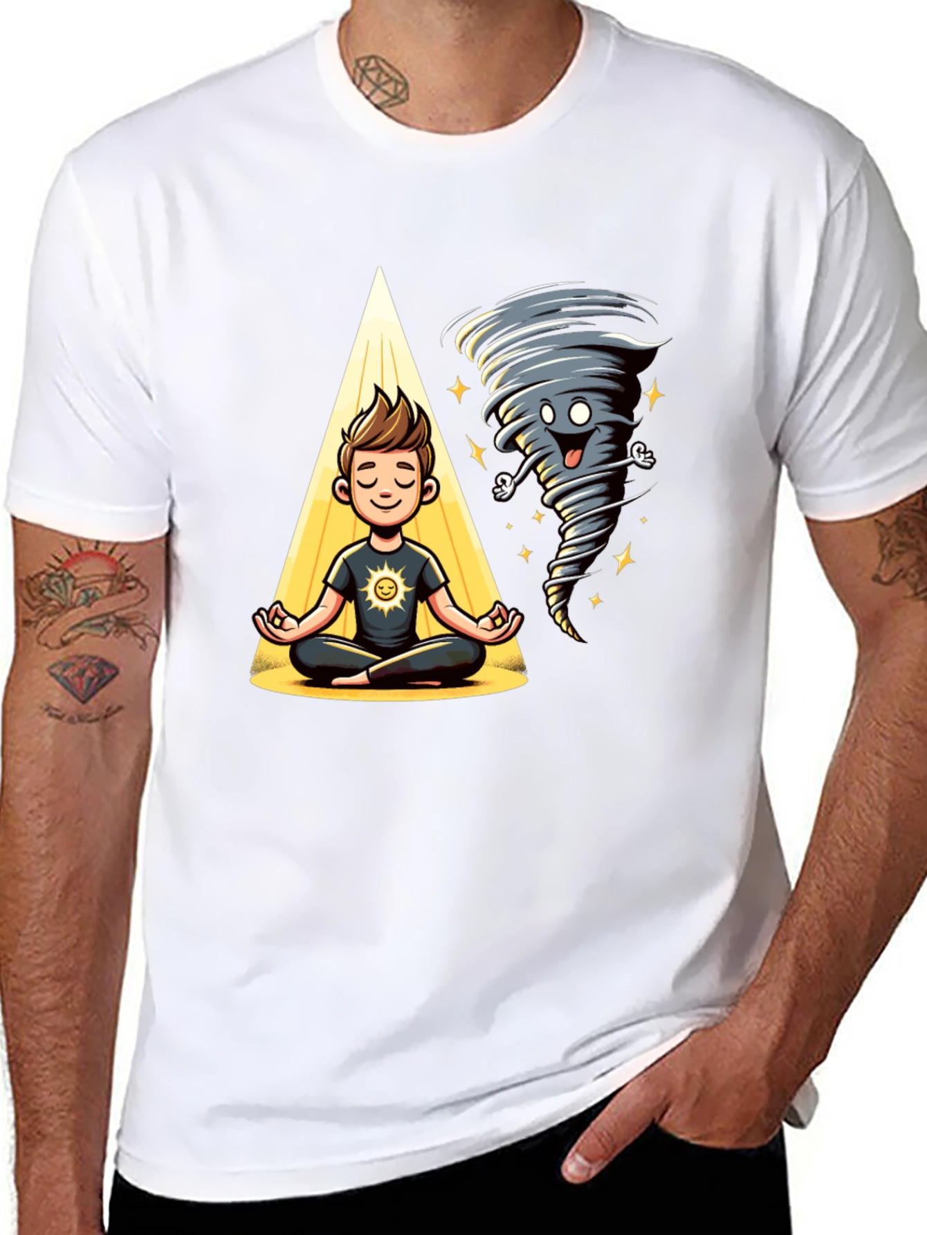 Black Zen Tornado T-Shirt - Balance & Humor view 8