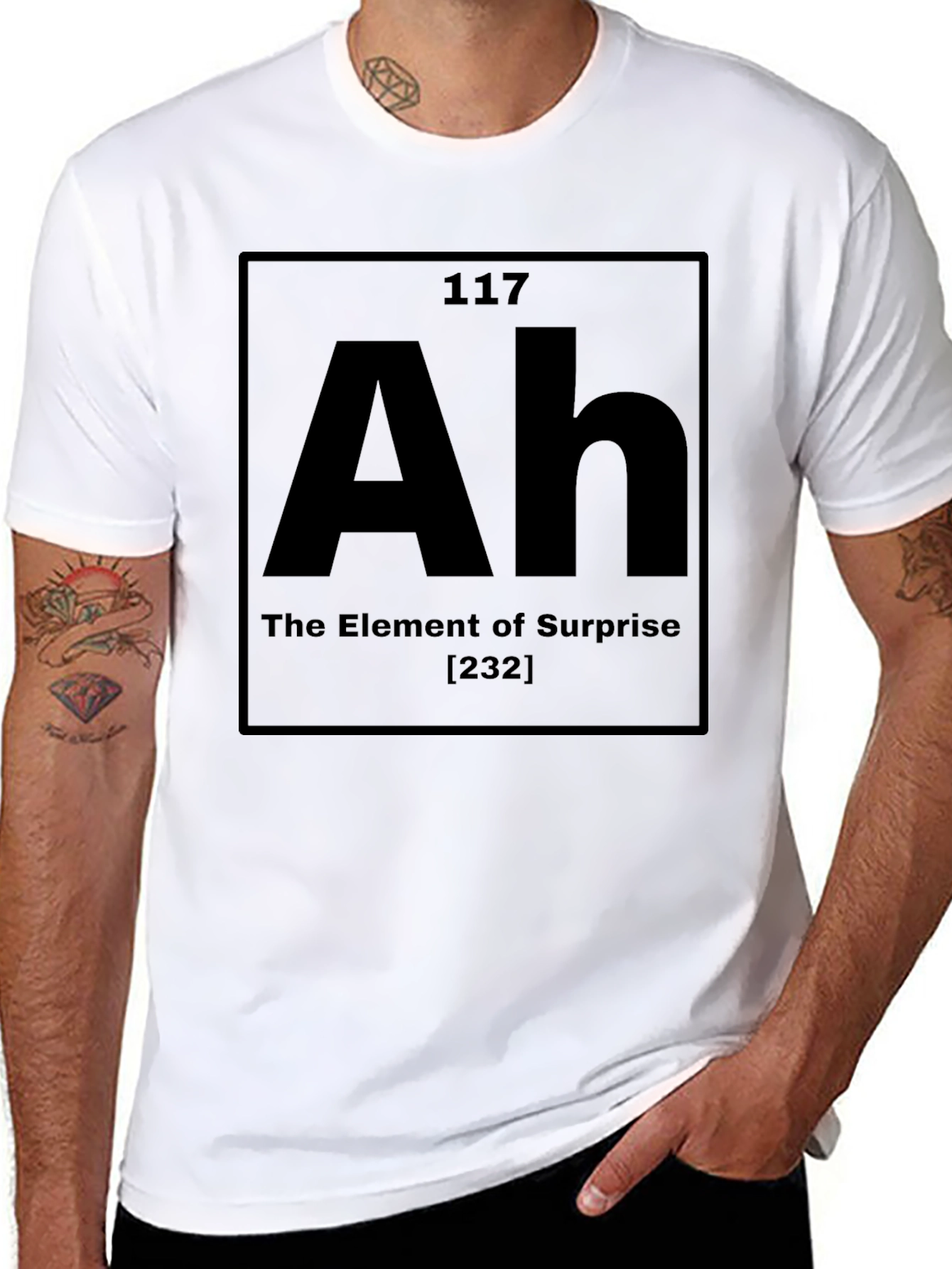Black Ah Element of Surprise Graphic T-Shirt - Black view 8