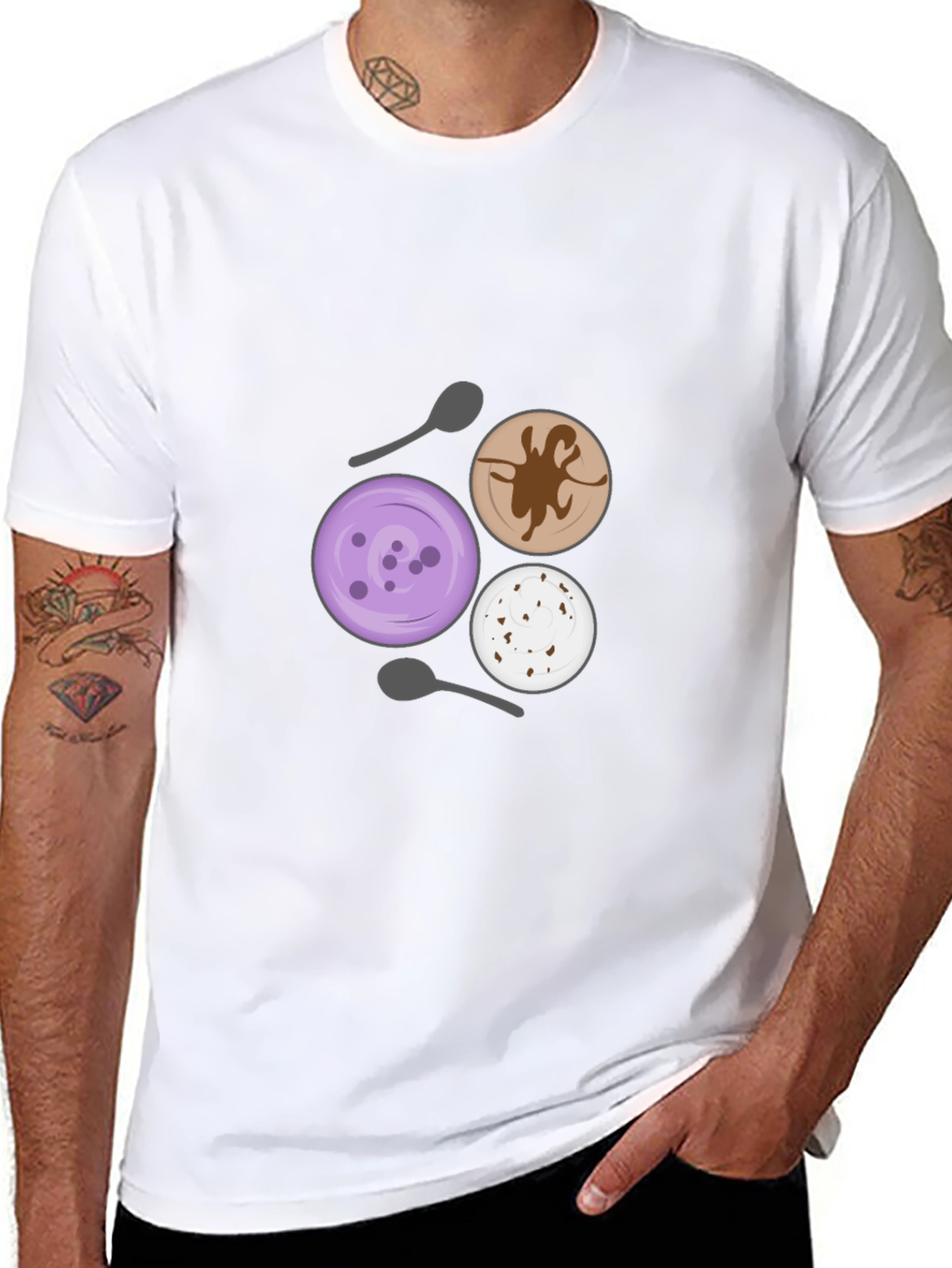 Black Dessert Lover T-Shirt - Unique Ice Cream Design view 8