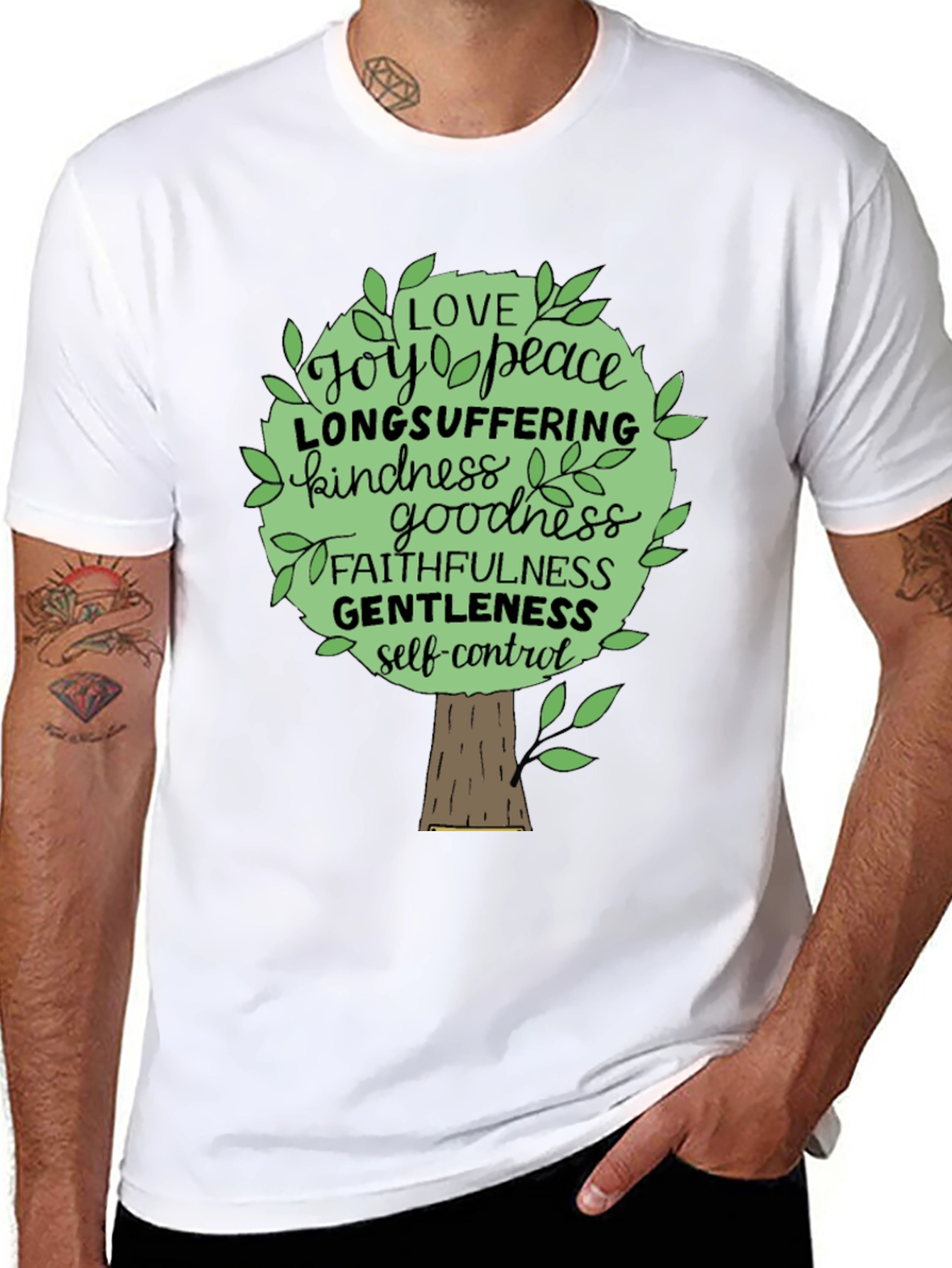 Black Fruit of the Spirit Tree T-Shirt Christian Gift view 8