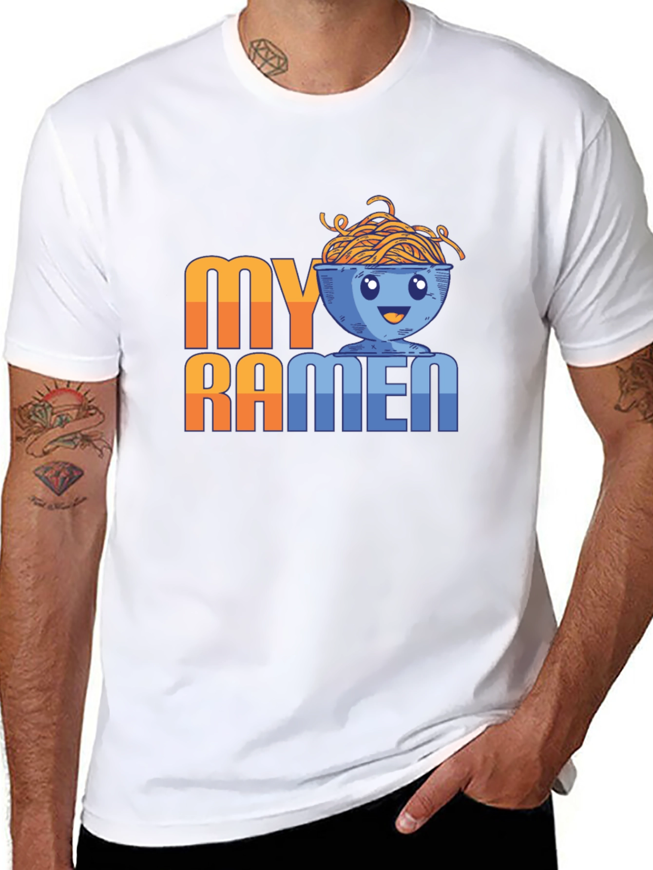 Black My Ramen Funny T-Shirt Graphic Tee view 8