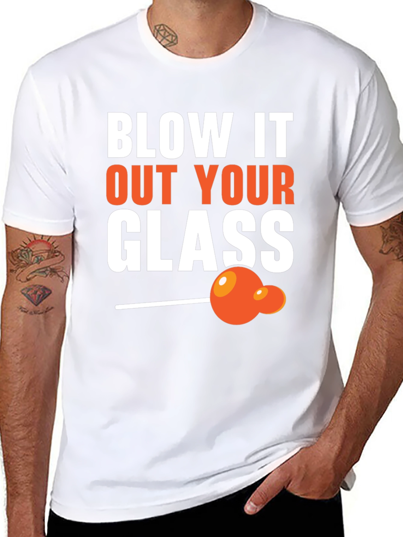 Black Blow It Out Your Glass Funny T-Shirt view 8