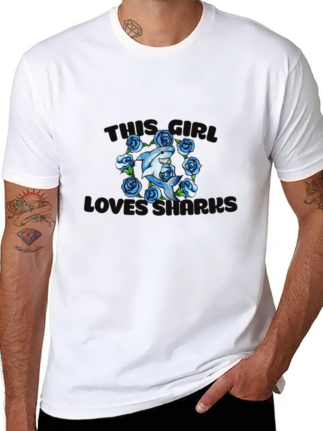 Black Shark Lover T-Shirt - This Girl Loves Sharks! view 8