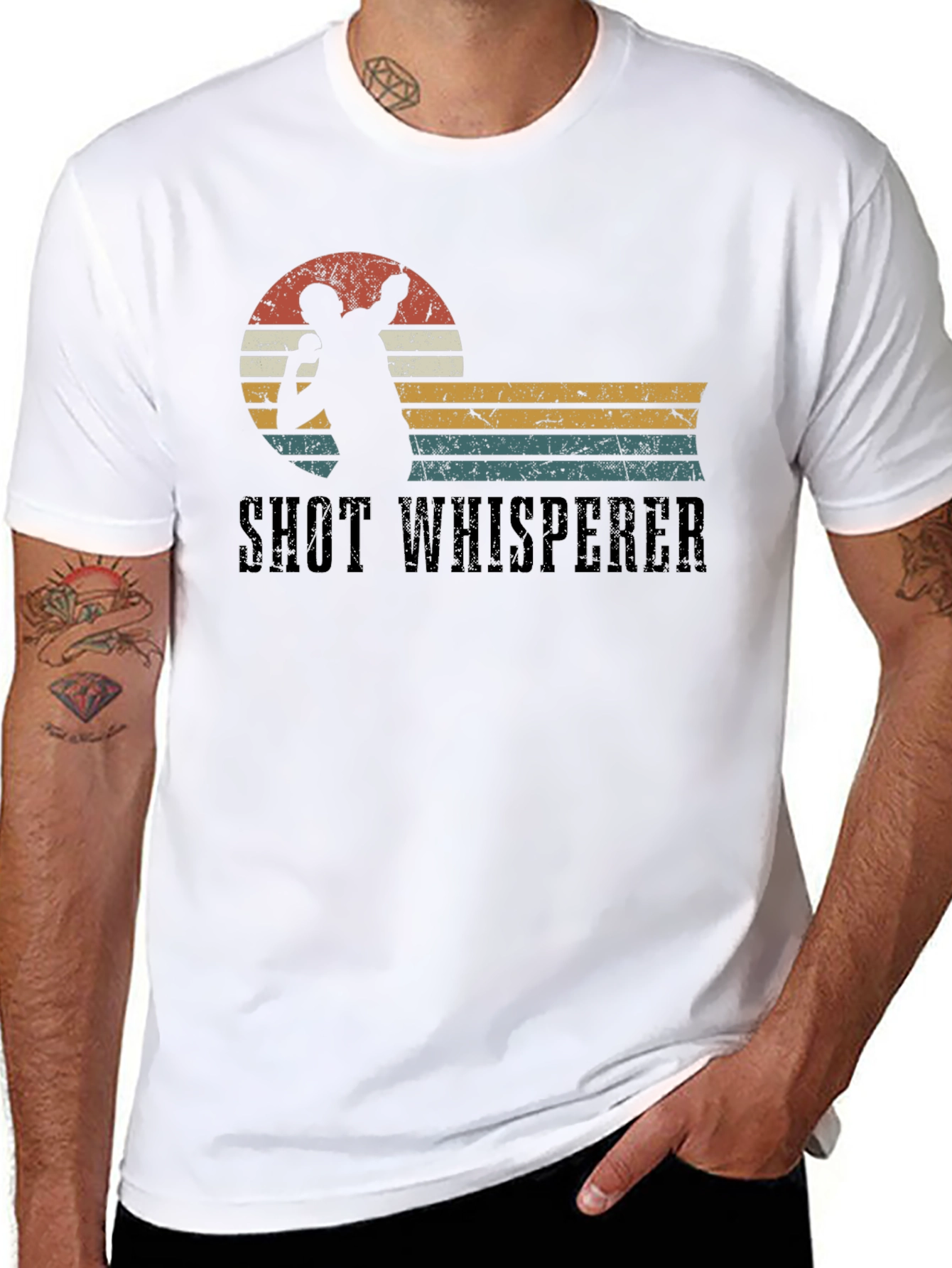 Black Shot Whisperer Throwing Sports T-Shirt view 8