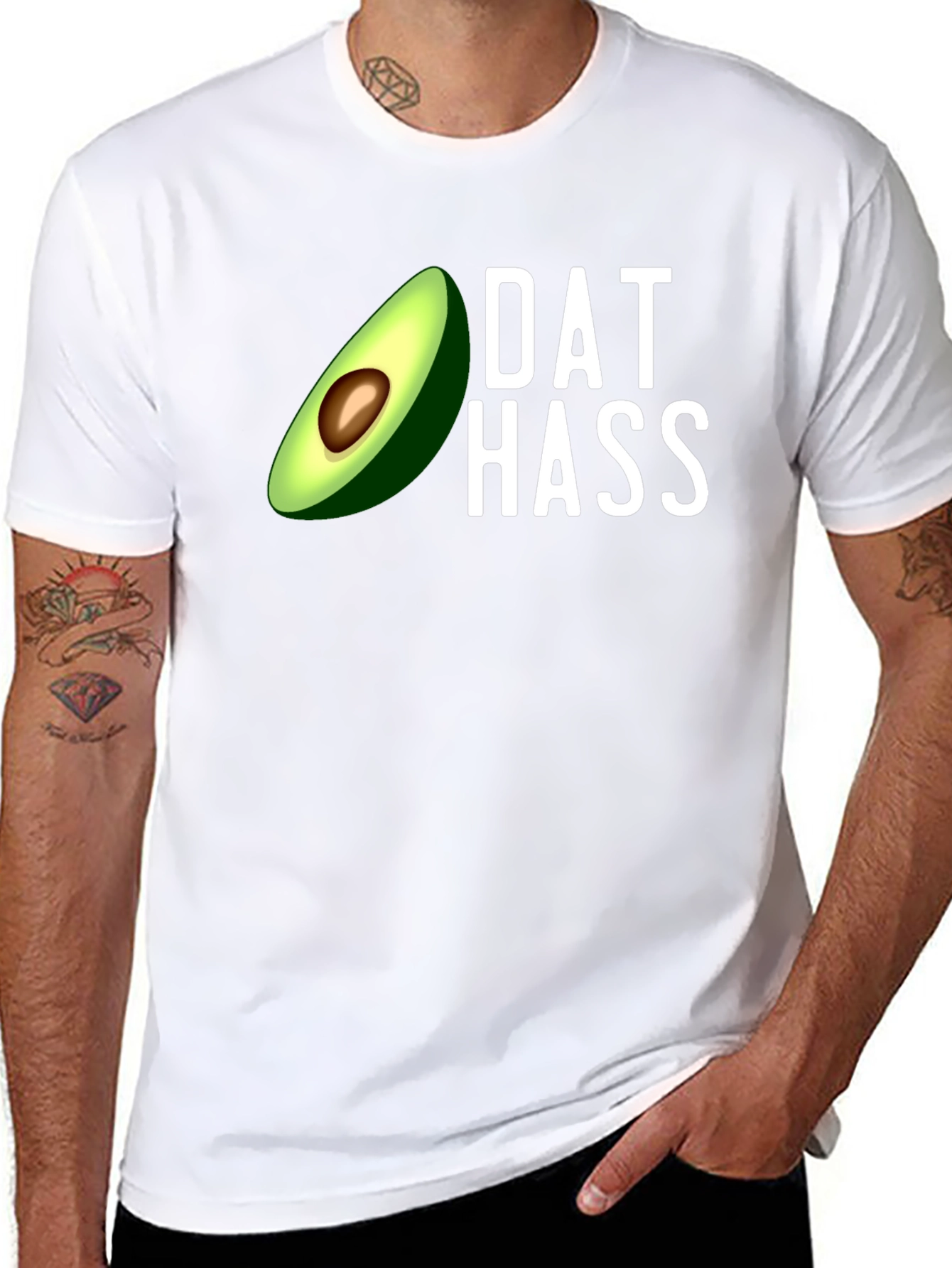 Black Dat Hass Avocado Graphic T-Shirt - Funny Trendy Tee view 8