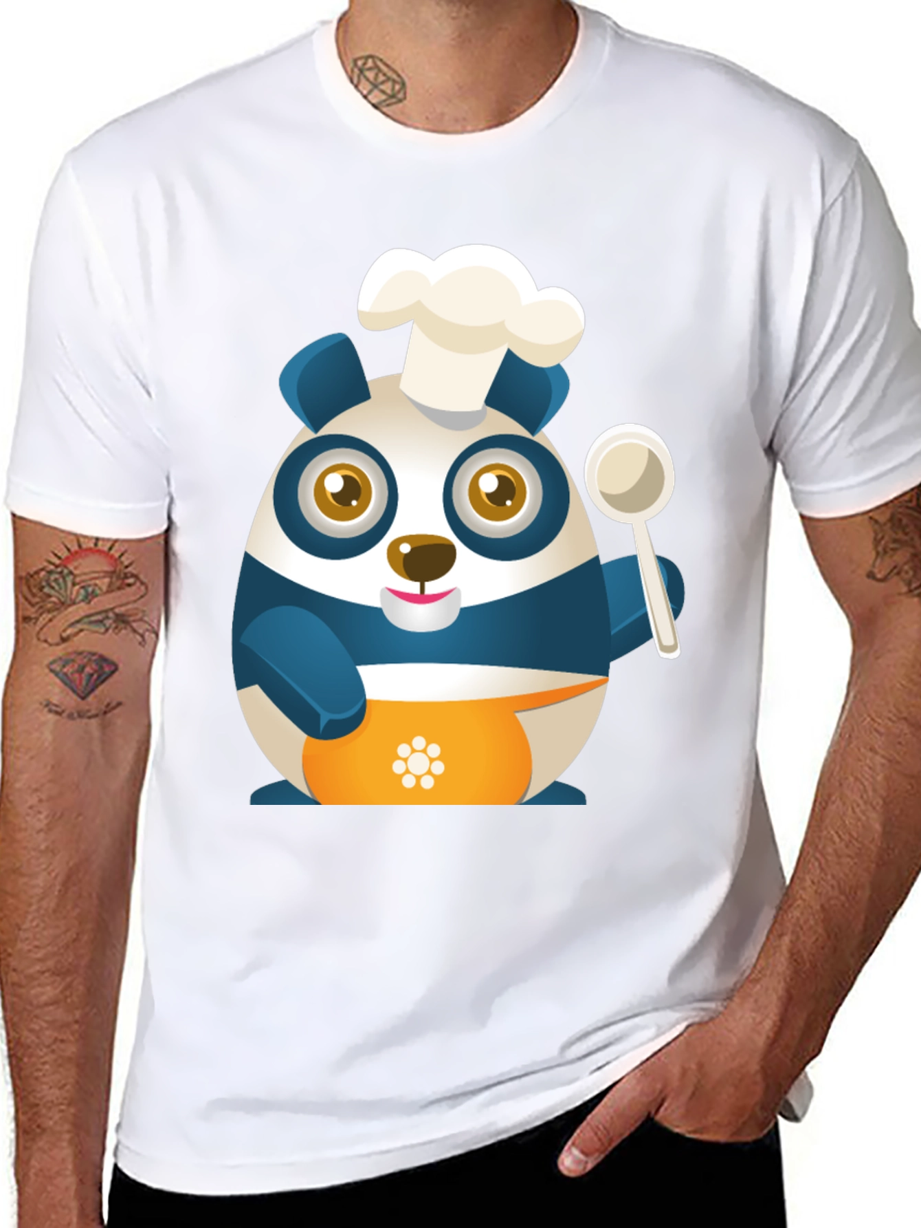 Black Chef Panda Black T-Shirt - Cute and Funny view 8