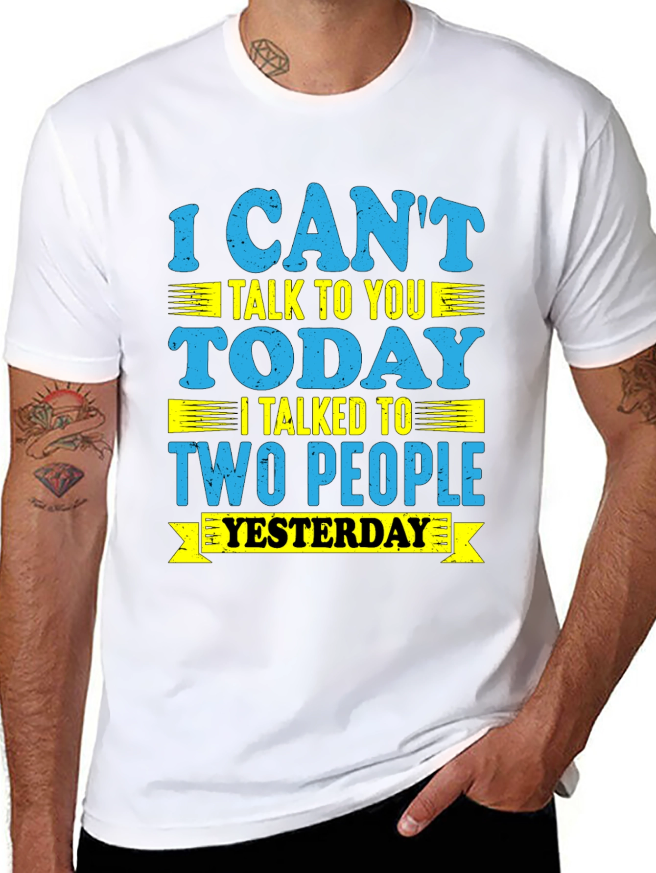 Black Funny 'I Can't Talk Today' Graphic Tee view 8