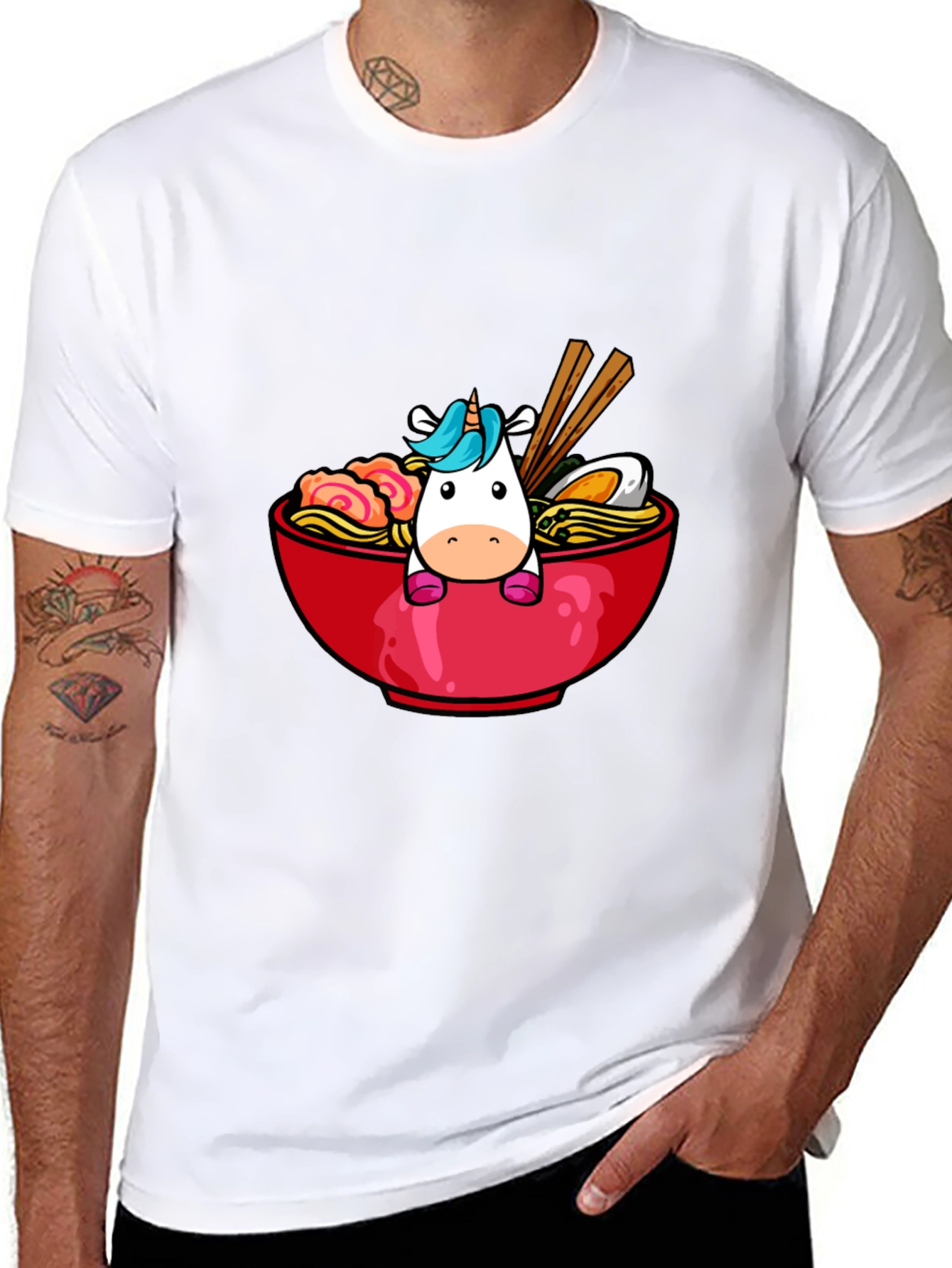 Black Unicorn Ramen Graphic Tee - Cute & Trendy view 8