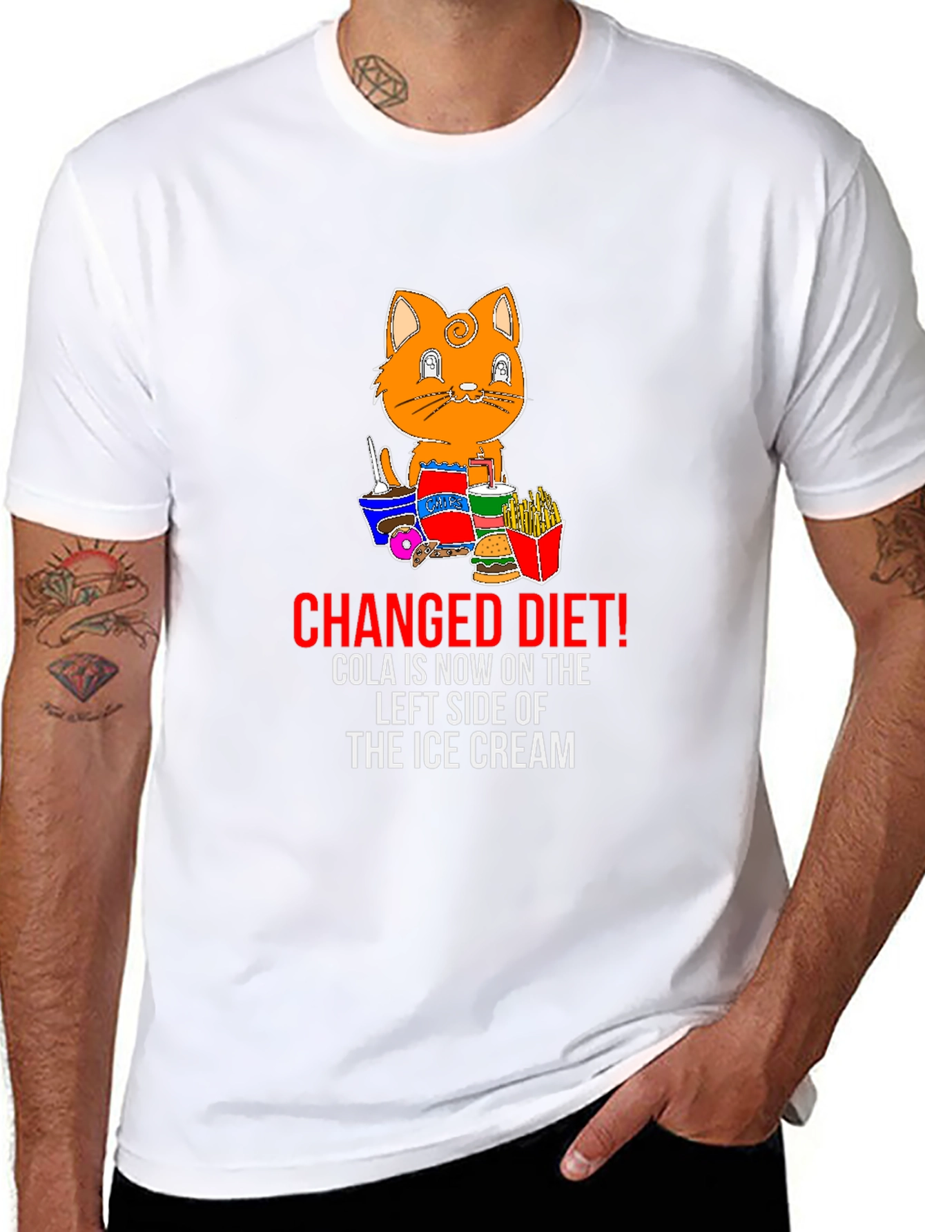 Black Changed Diet Funny Graphic T-Shirt view 8