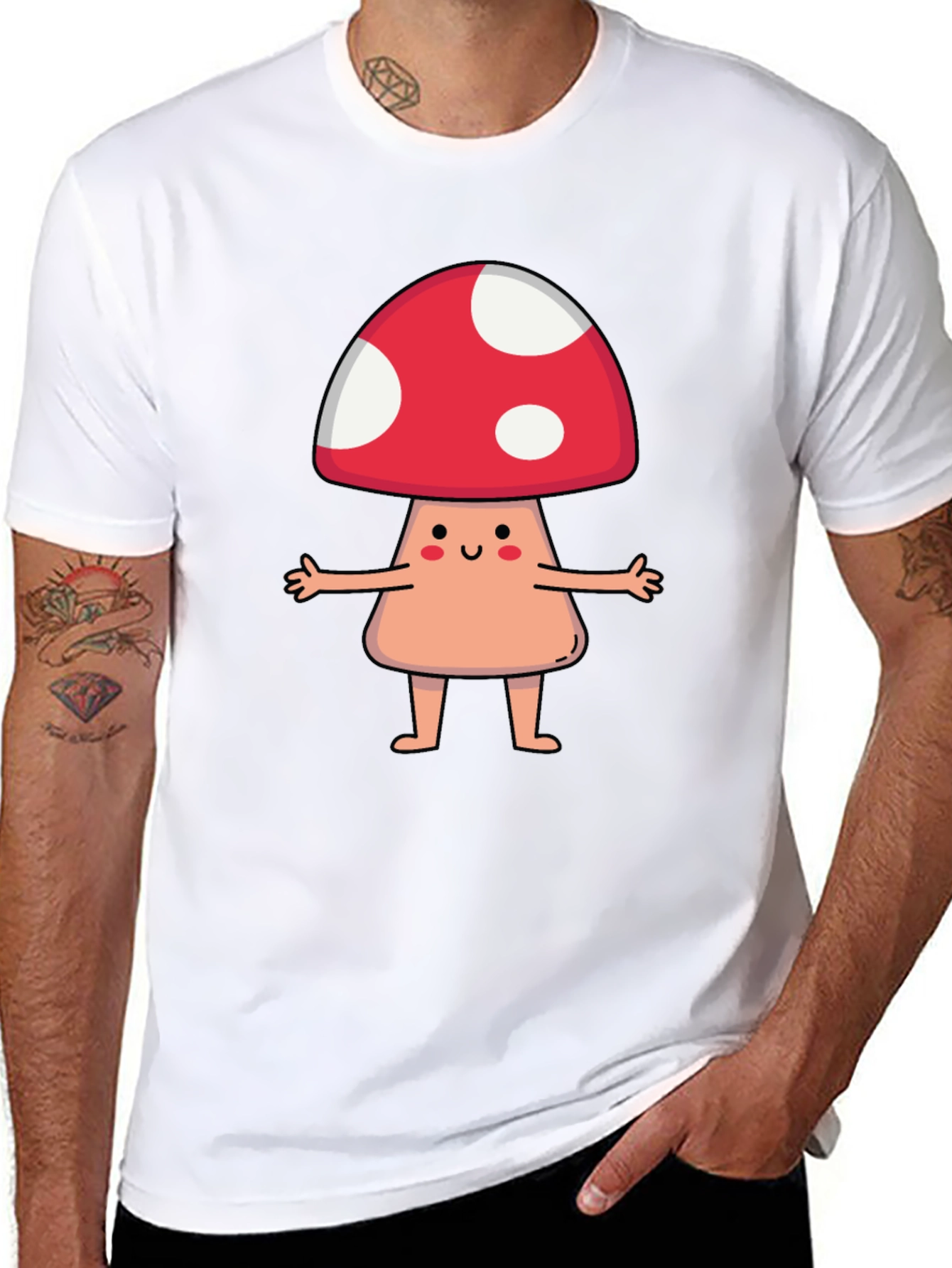 Mushroom Character Graphic Tee - 8