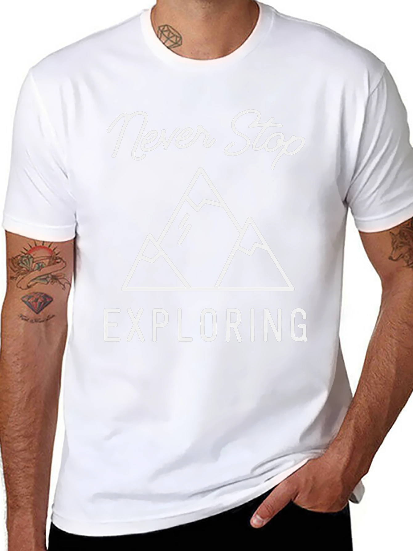 Black Never Stop Exploring Graphic Tee - Adventure Awaits! view 8