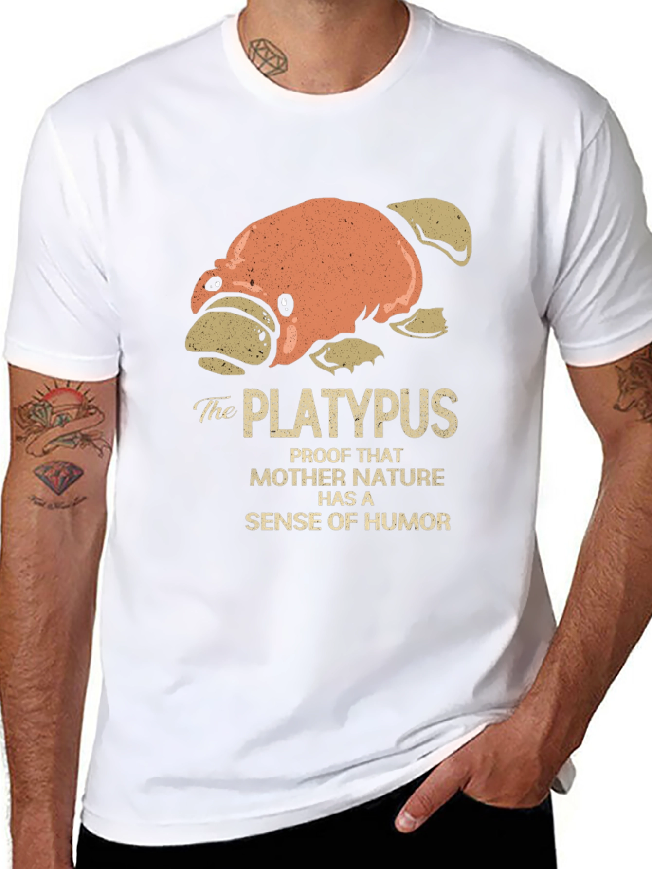 Black Funny Platypus Humor T-Shirt - Mother Nature Joke Tee view 8