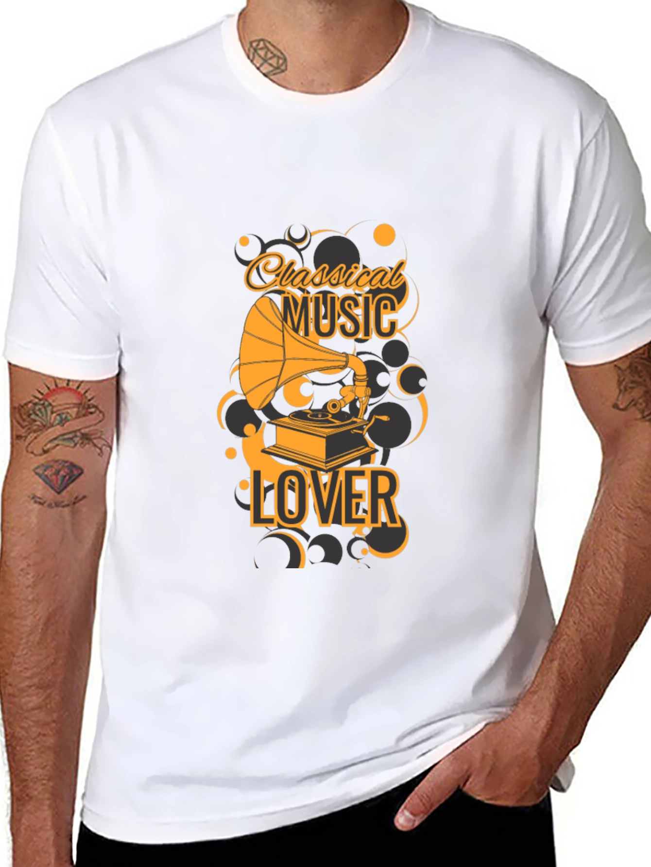 Black Classical Music Lover T-Shirt - Vintage Style view 8