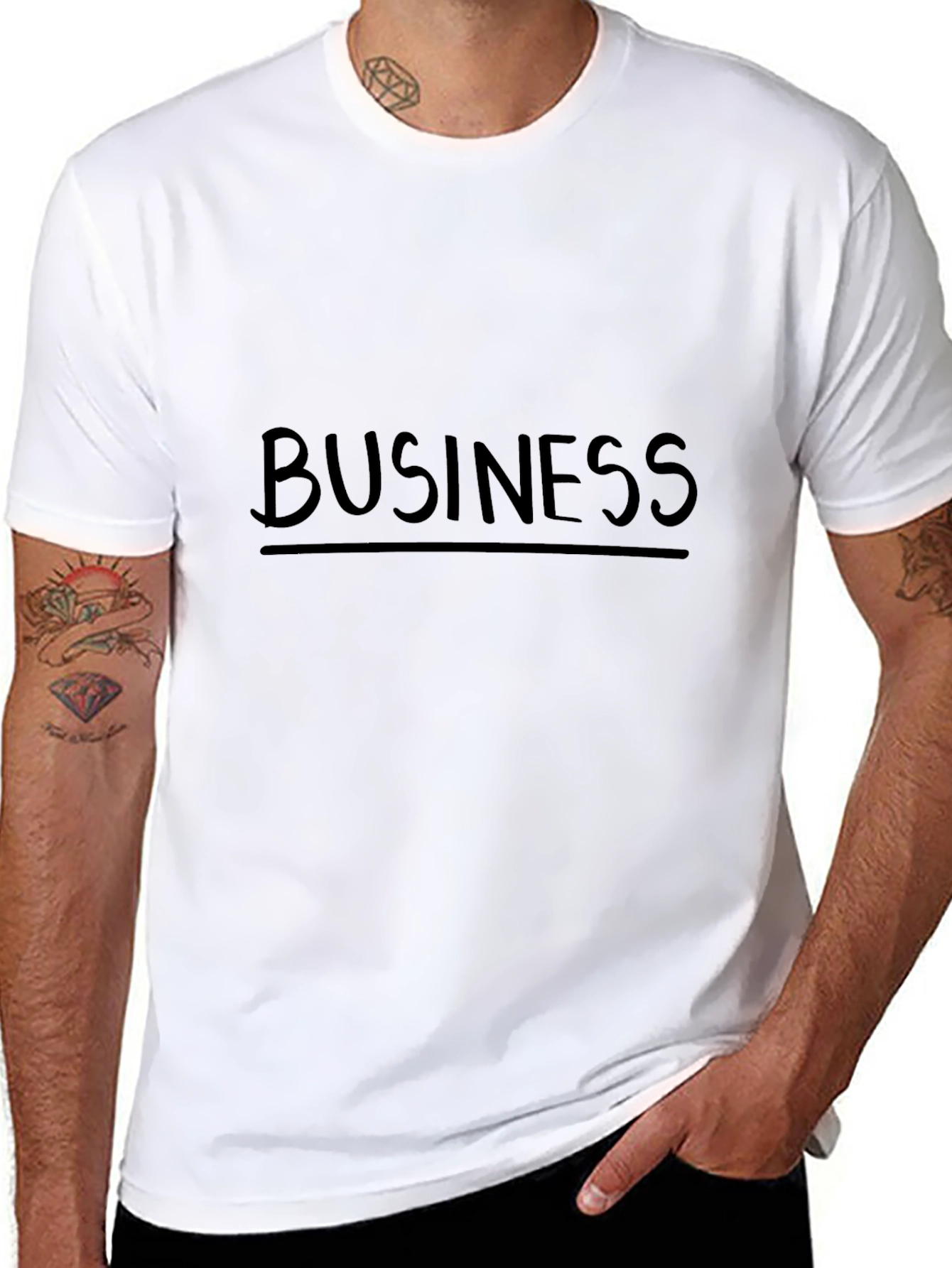 Black Business Casual Black Graphic Tee view 8