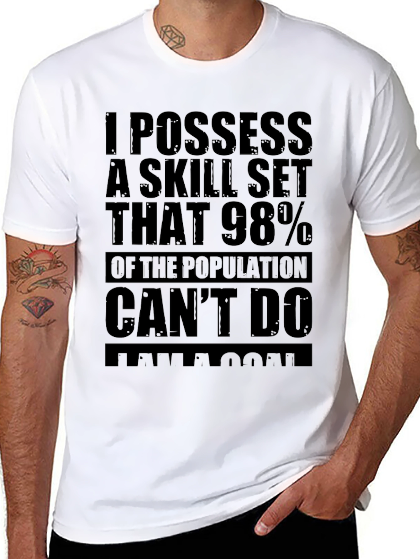 Black I Possess A Skill Set T-Shirt - Cool Graphic Tee view 8