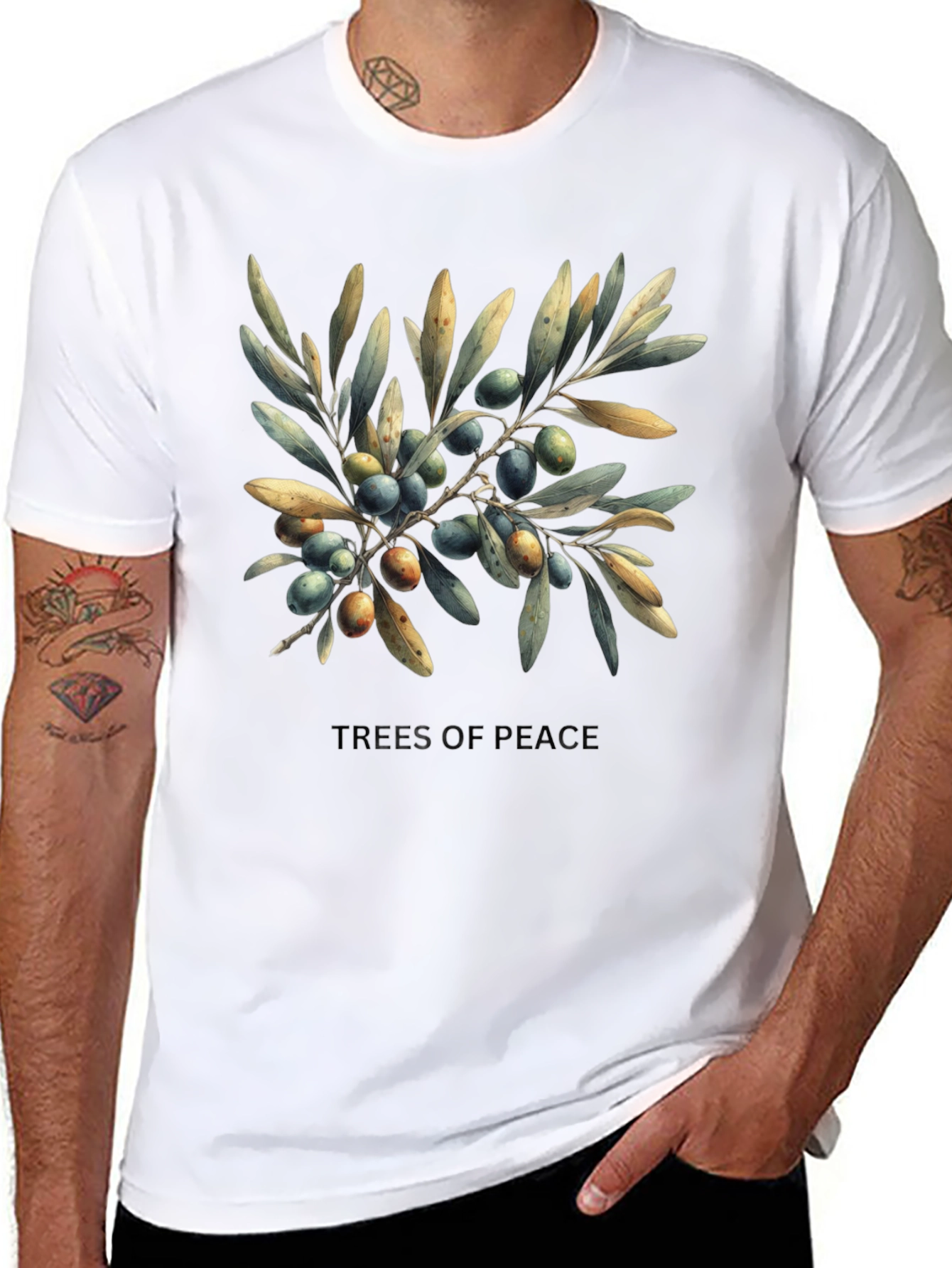 Black Trees of Peace Graphic Tee view 8