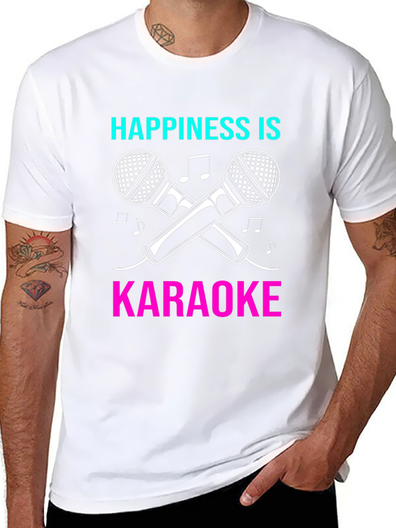 Black Happiness is Karaoke Graphic T-Shirt view 8