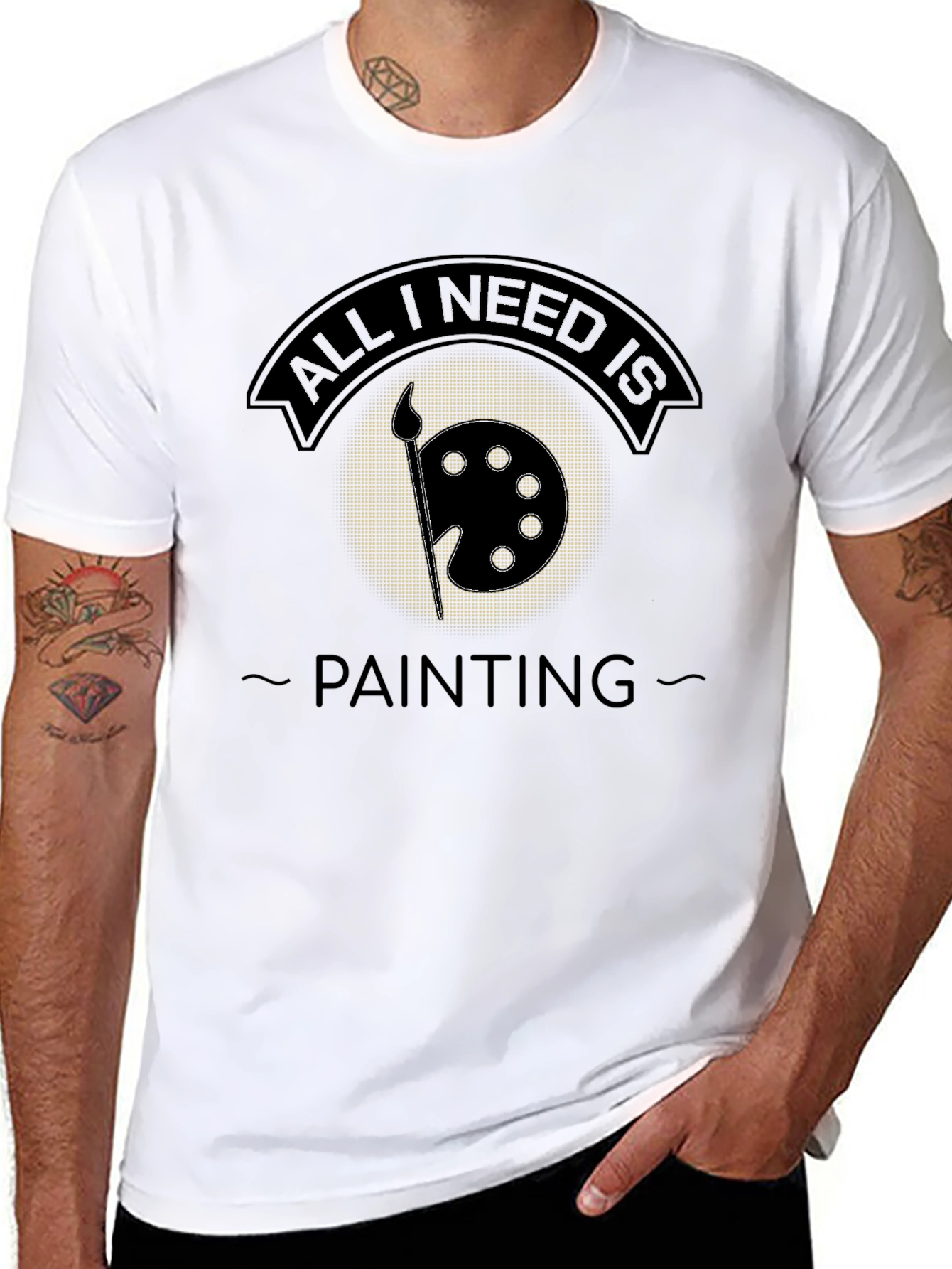 Black All I Need is Painting T-Shirt - Artistic Apparel view 8