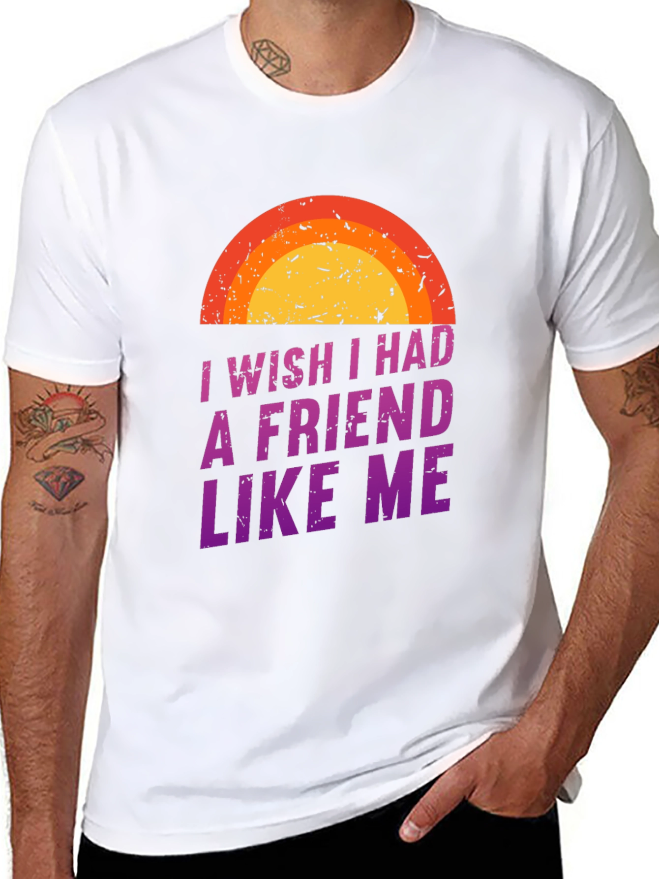 Black I Wish I Had A Friend Like Me Graphic Tee view 8