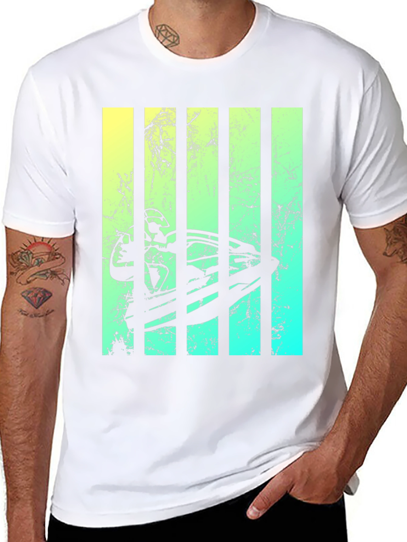 Black Modern Surfboard Graphic Tee view 8